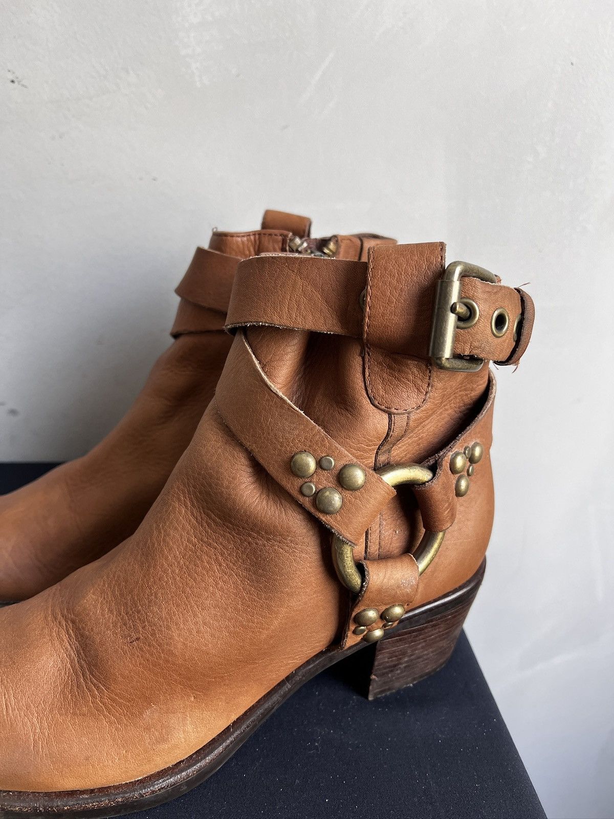 Western Rise Hedi Slimane style leather brown leather western boots y2k Size US 8 / EU 41 - 8 Thumbnail