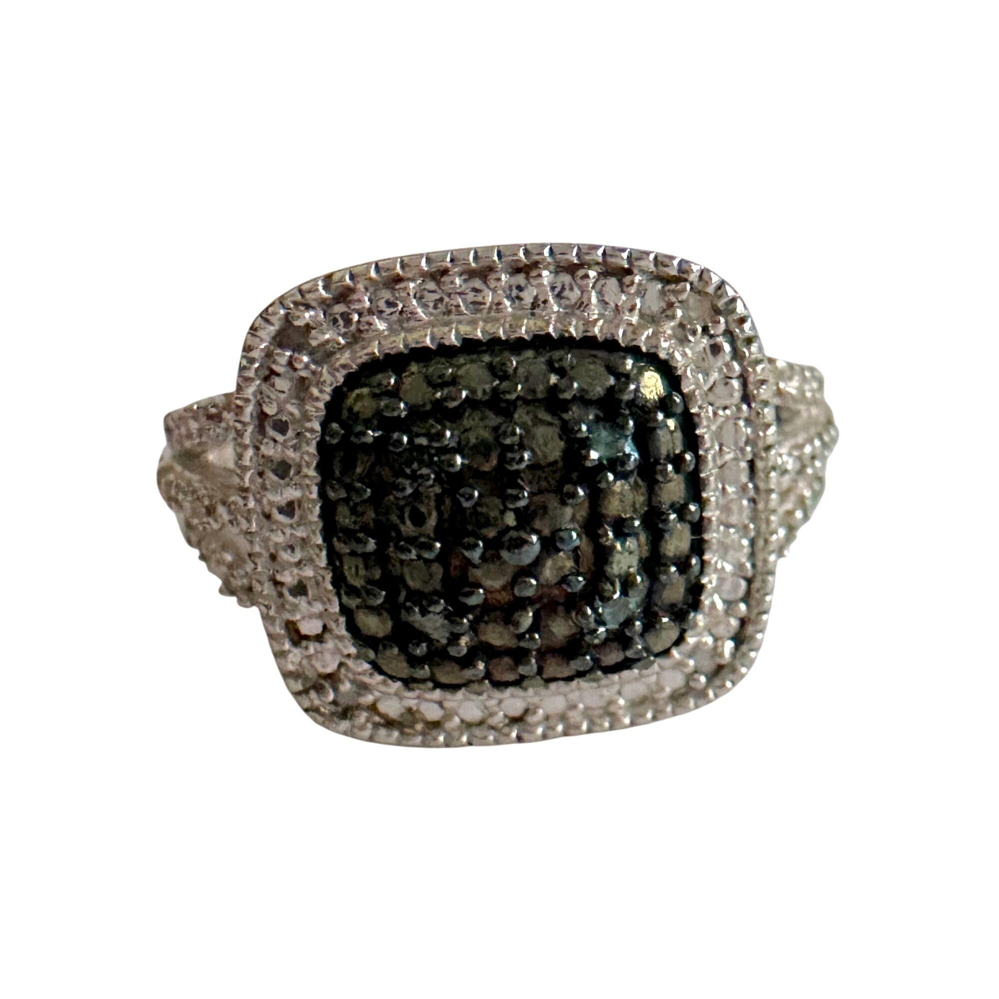 Other Genuine Deep Blue Diamond Ring Size 7 - Pretty Cushion Cut D Size ONE SIZE - 3 Thumbnail