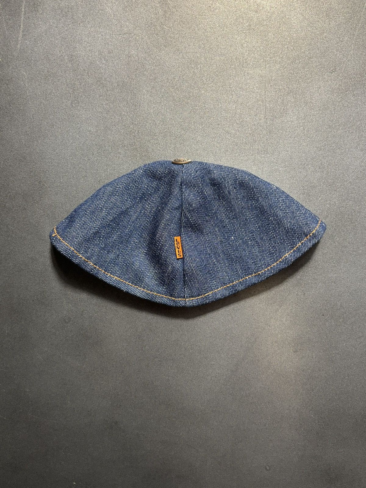 Levi's Vintage Levi's Yarmulke Cap Orange Tab Denim Kippah Jewish Size ONE SIZE - 4 Thumbnail