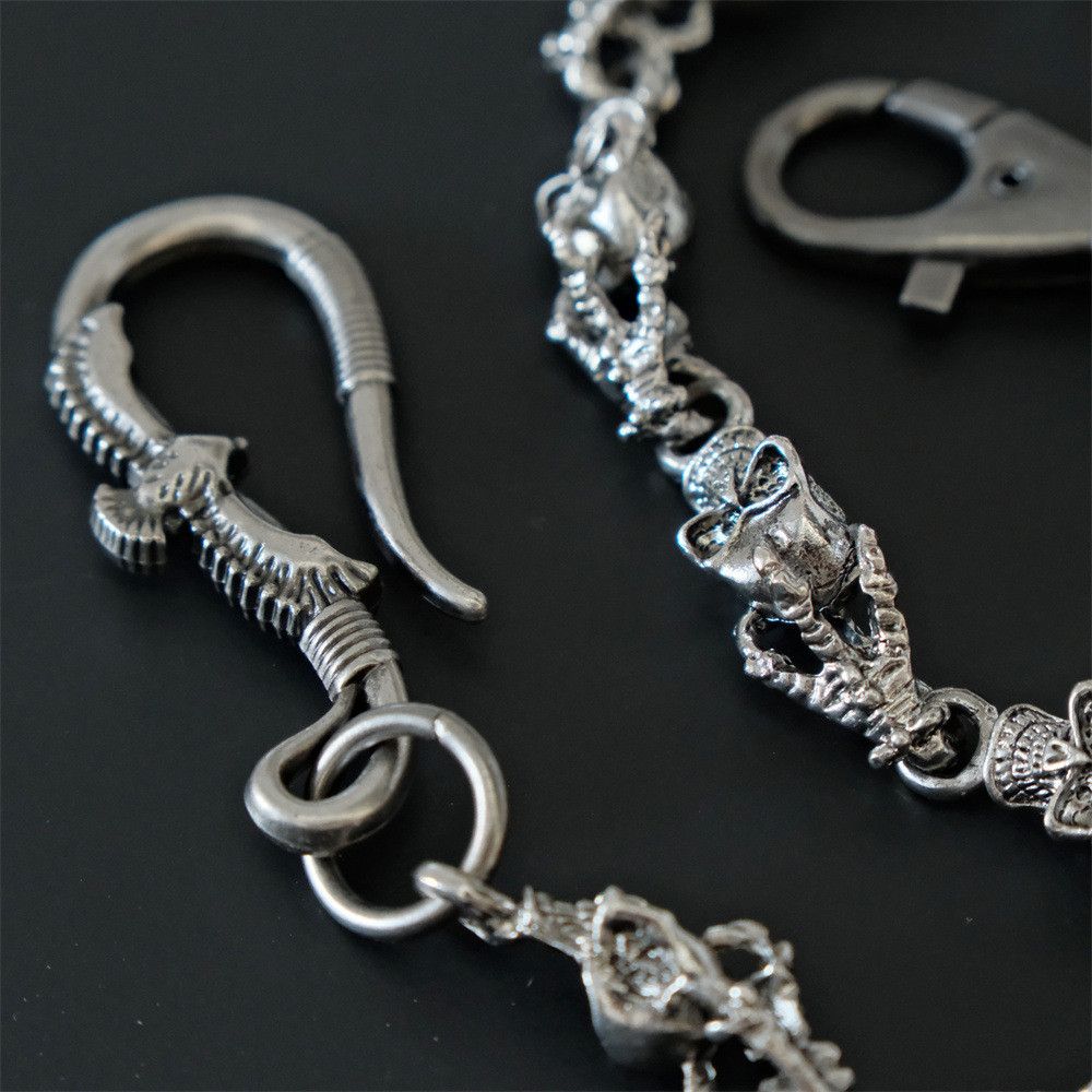 Jewelry Punk Style Pants Chain with Skull Metal Accents Size ONE SIZE - 3 Thumbnail