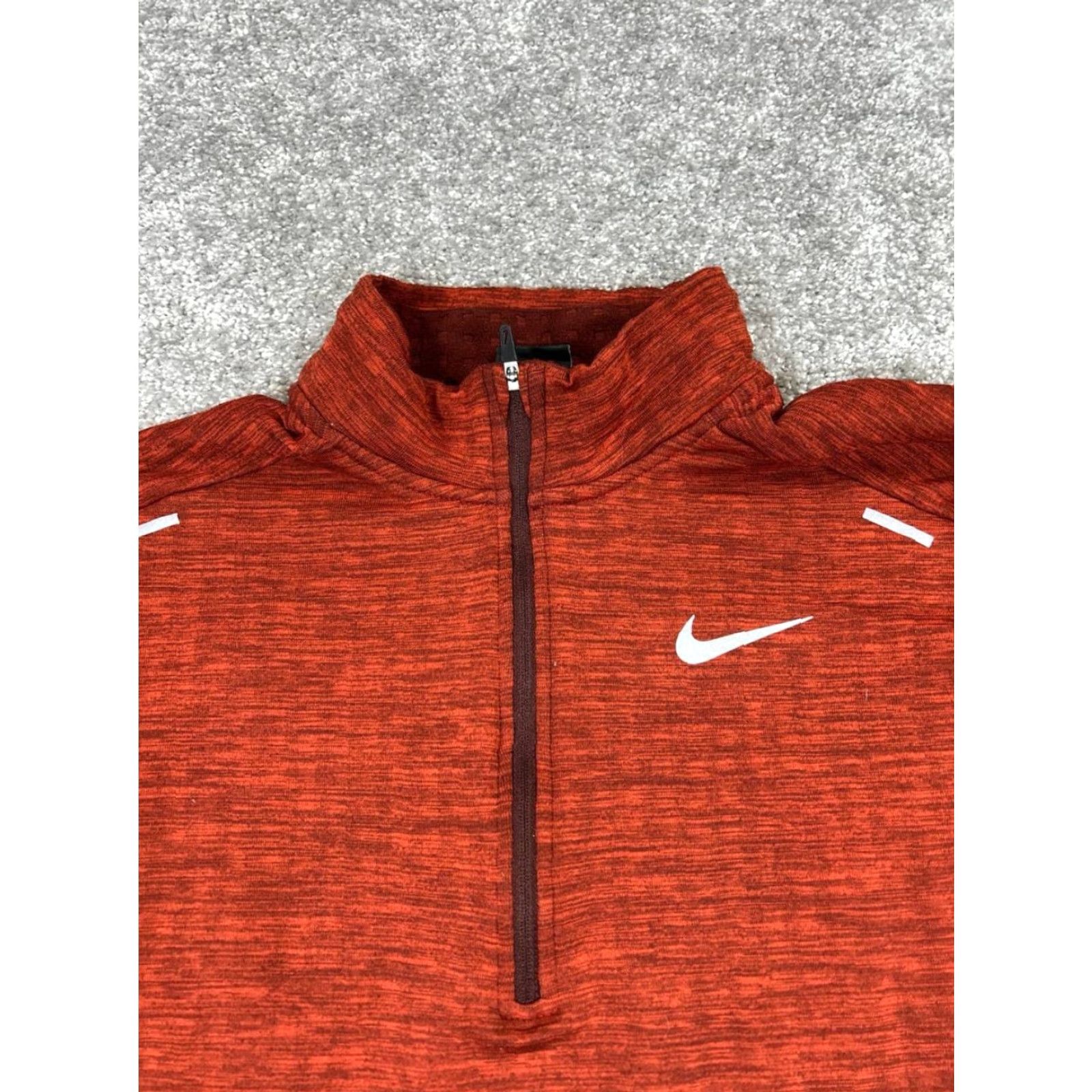 Nike Nike Dri-FIT Running Sweater Womens Medium Orange 1/4 Zip Mock Neck Pullover Activewear Casual Sports Size M / US 6-8 / IT 42-44 - 2 Thumbnail
