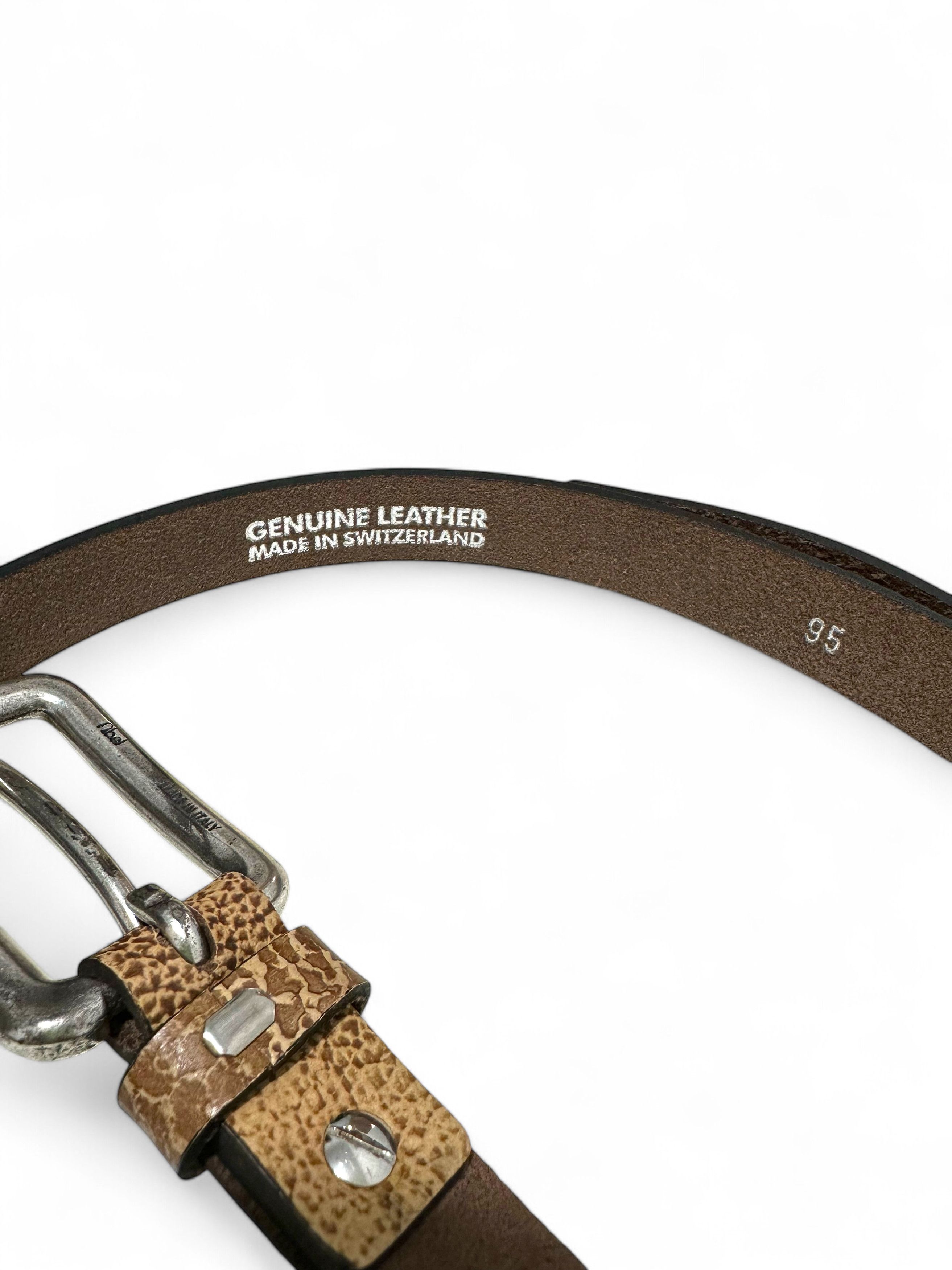 Vintage Vintage Made In Switzerland Leather Belt 95 cm Size ONE SIZE - 4 Thumbnail