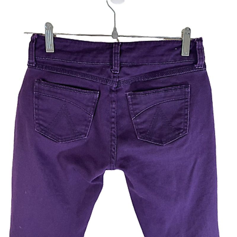 Vintage Delia | Y2K Straight Skinny Leg Purple Jeans | Size 3/4P Size 27" / US 4 / IT 40 - 8 Thumbnail