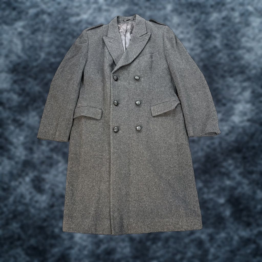Vintage VINTAGE Christian St John Coat Trench Mens XL Gray 100% Cashmere Button 90s Size US XL / EU 56 / 4 - 1 Thumbnail