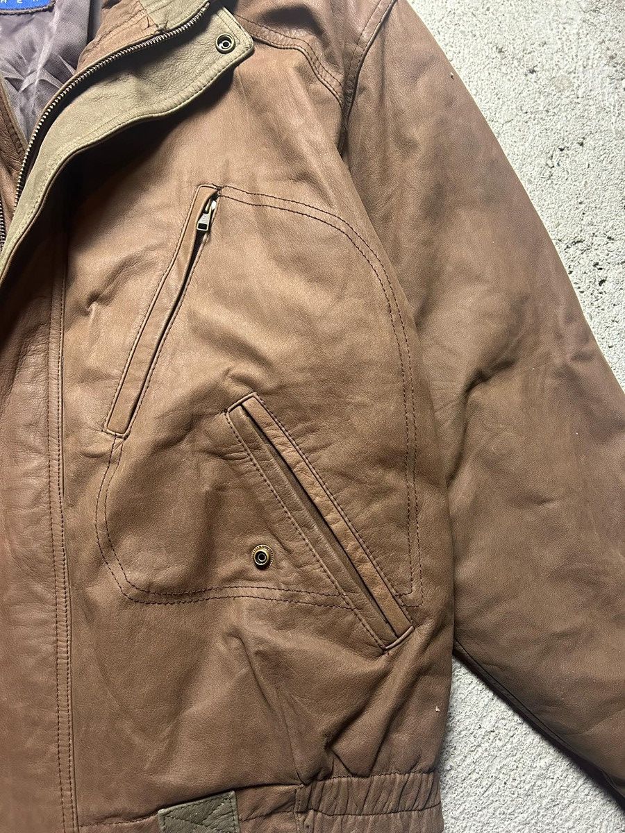 Vintage Brown leather jacket baggy swag vintage rare Size US L / EU 52-54 / 3 - 6 Thumbnail