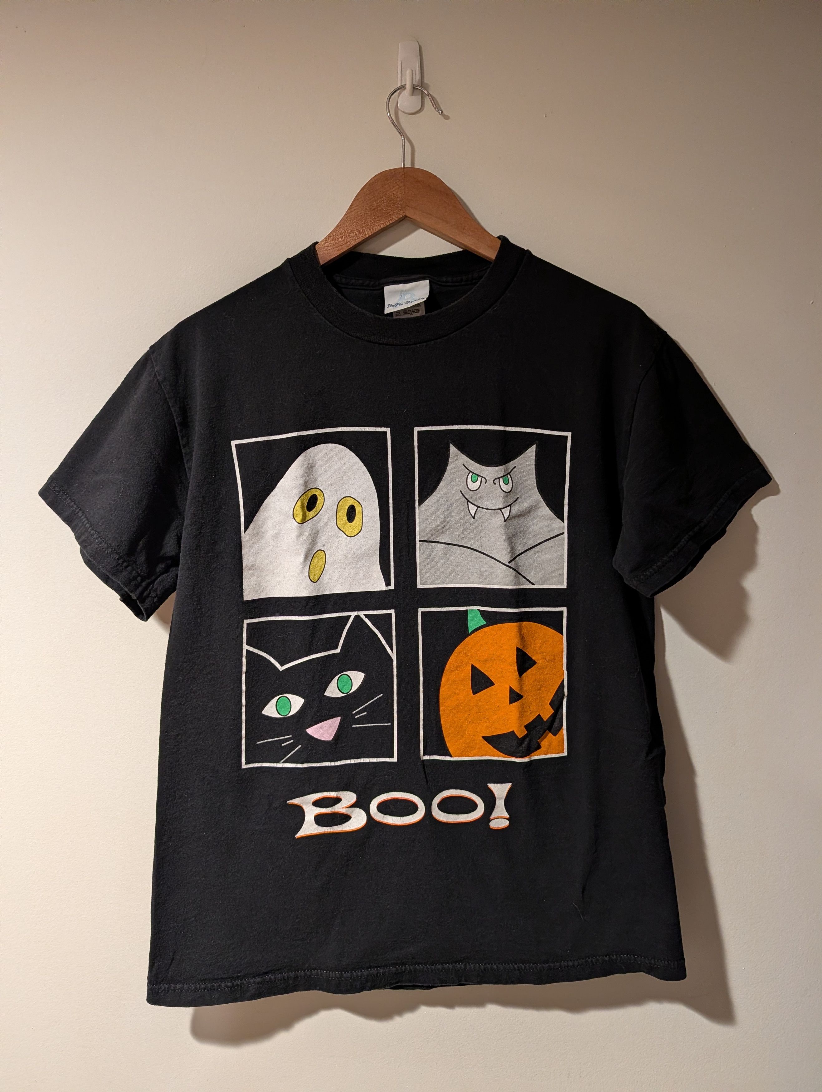 Vintage Vintage 90s Boo! Halloween Horror Ghost Bat Cat T-Shirt Size US M / EU 48-50 / 2 - 1 Thumbnail