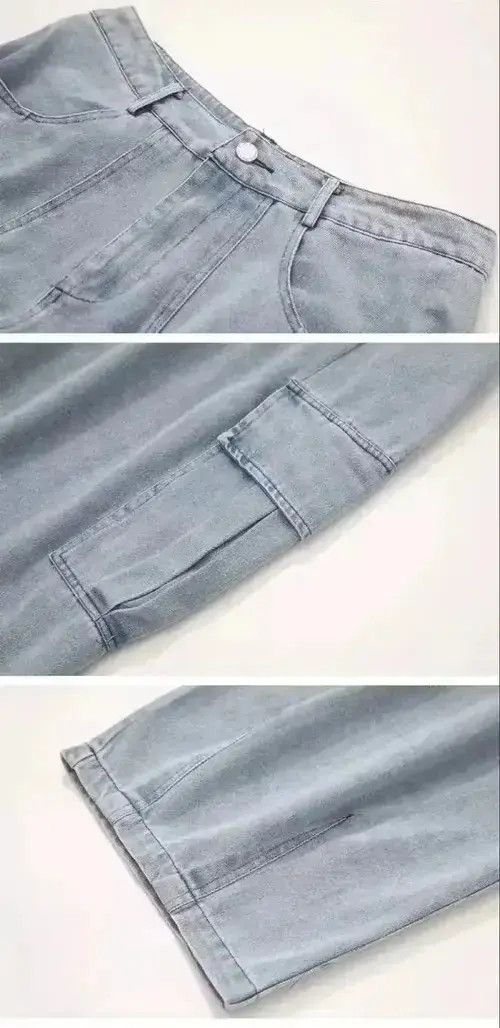 Vintage Harley Baggy Denim Cargo Pants Size US 33 - 3 Thumbnail
