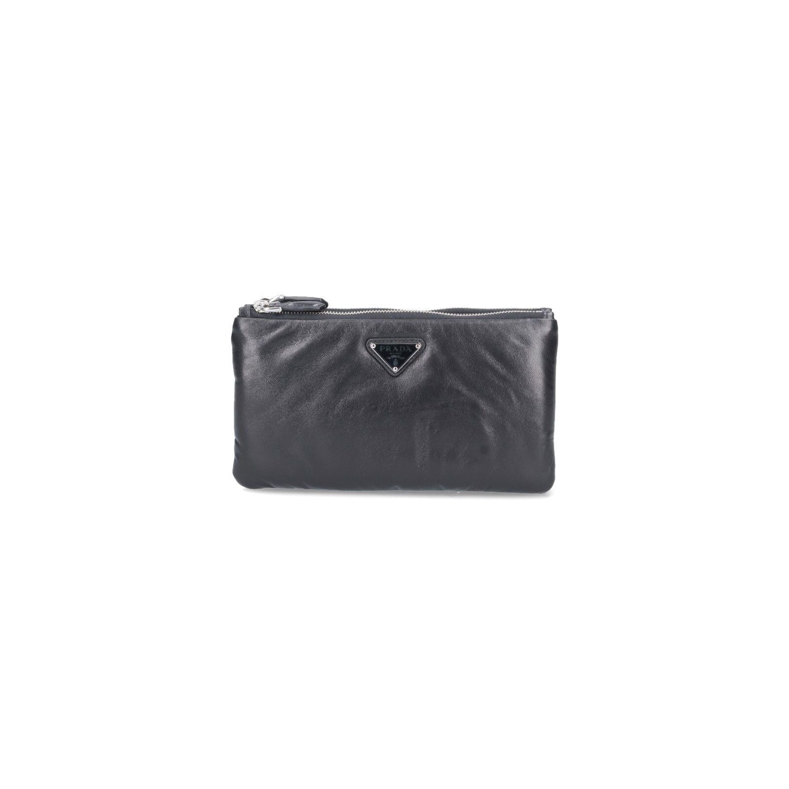 Prada PRADA Black Leather Double Pouch New And Authentic Size ONE SIZE - 1 Thumbnail