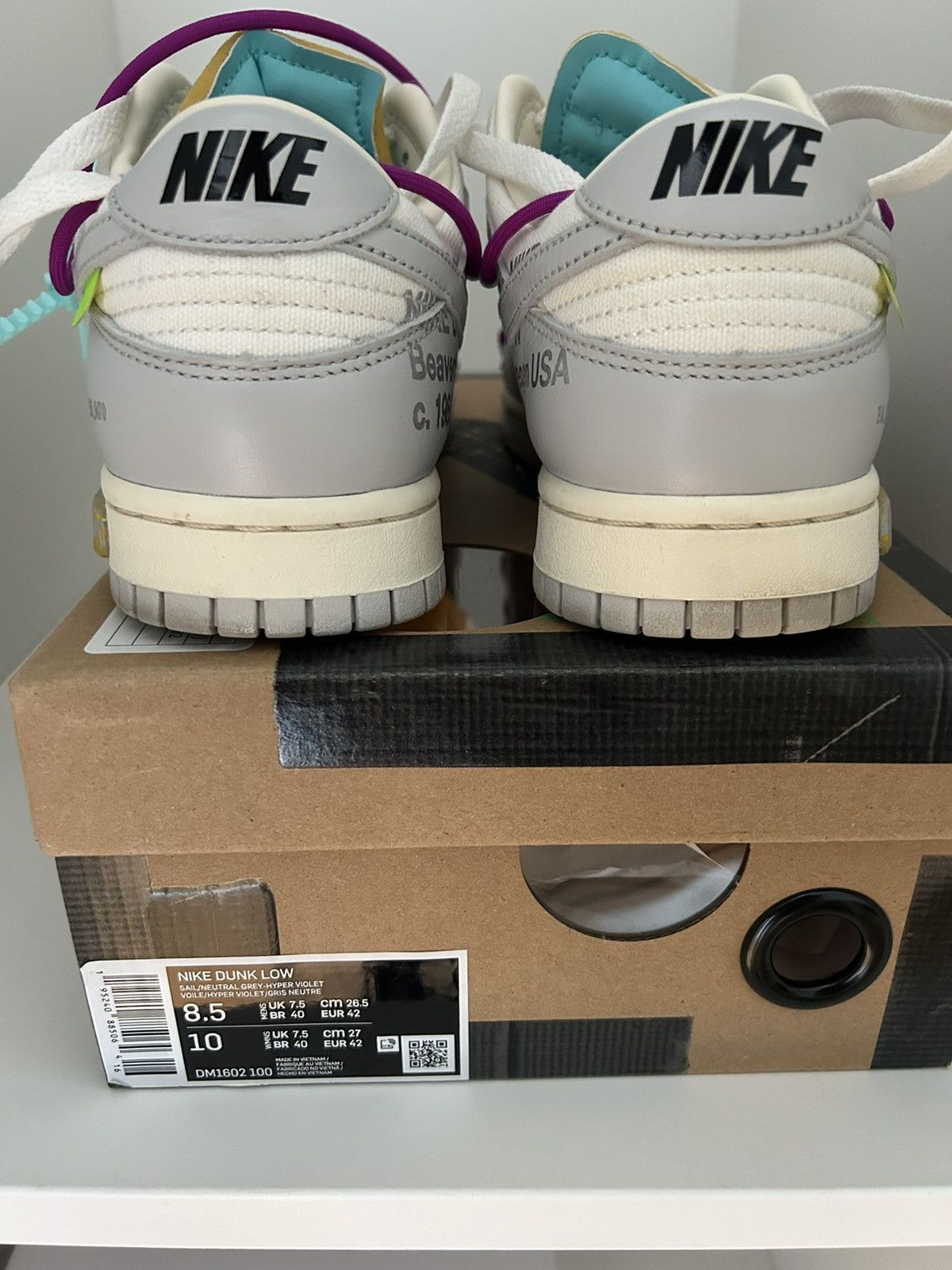 Nike × Off-White × Virgil Abloh Nike dunk x Off-White Lot 21 Size US 8.5 / EU 41-42 - 3 Thumbnail