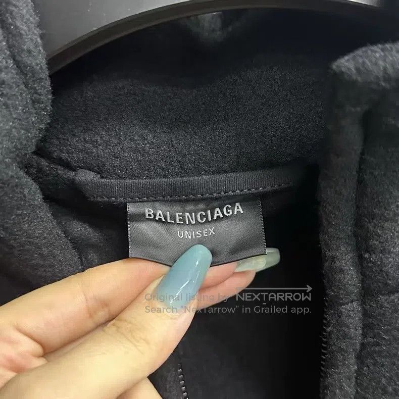 Balenciaga Balenciaga Black Logo Printed Long Sleeve Zipper Jacket Size US L / EU 52-54 / 3 - 5 Thumbnail