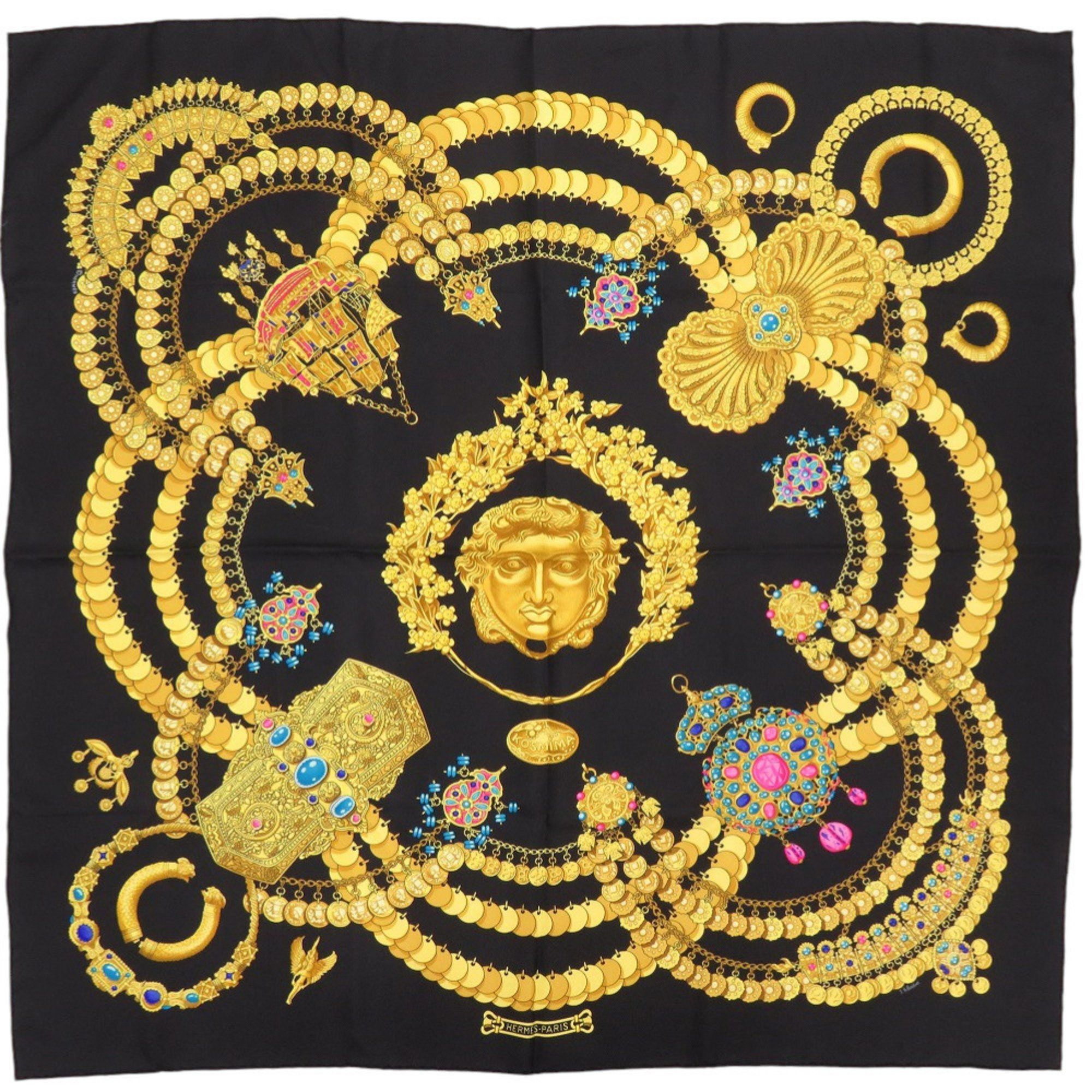 Hermes Hermès Carré 90 KOSMIMA Space Silk Black Scarf Muffler 1437 HERMES Size ONE SIZE - 1 Thumbnail