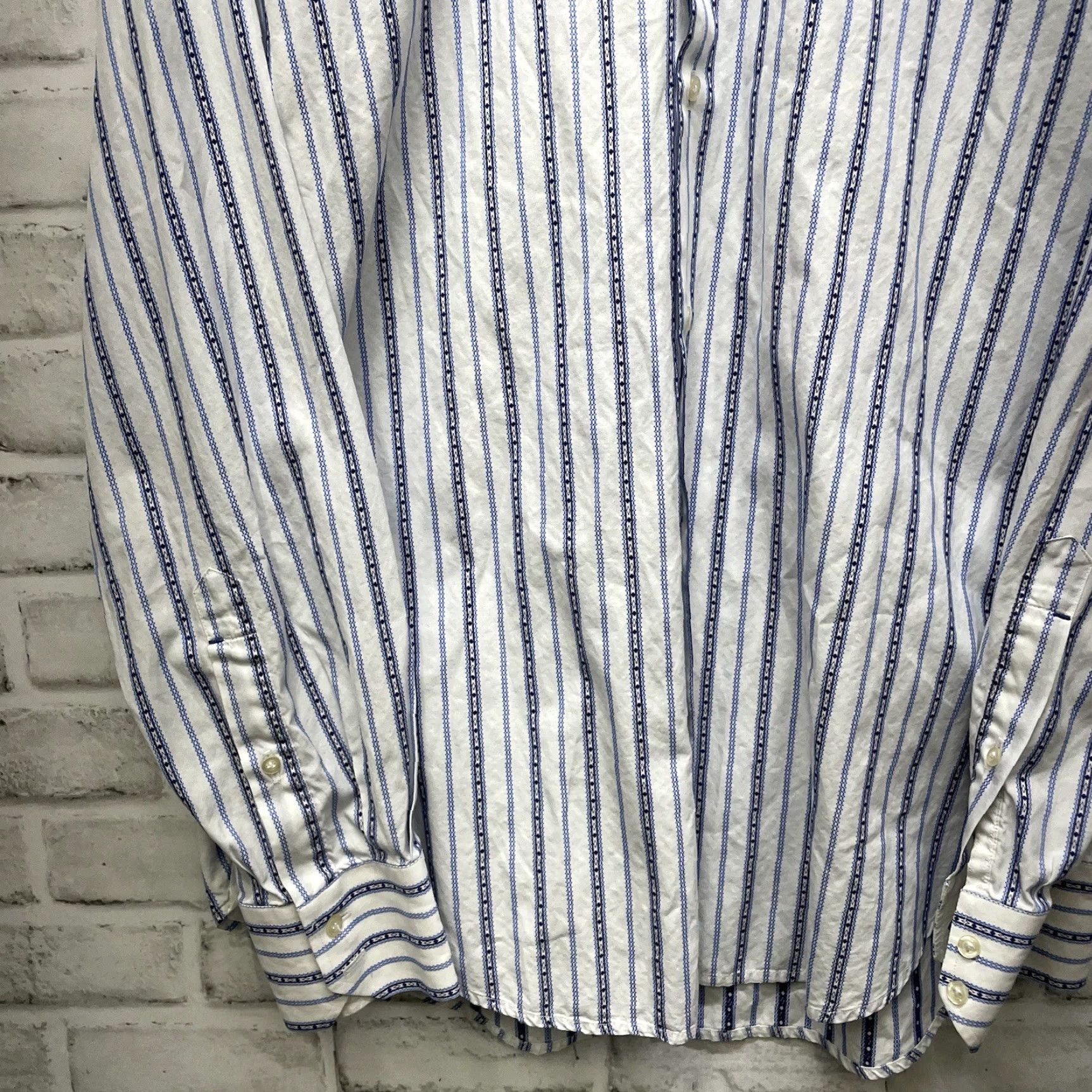 Robert Graham Robert Graham Shirt Mens Size L Striped Cotton Long Sleeve Button-Down Multicolor Size 42R - 3 Thumbnail