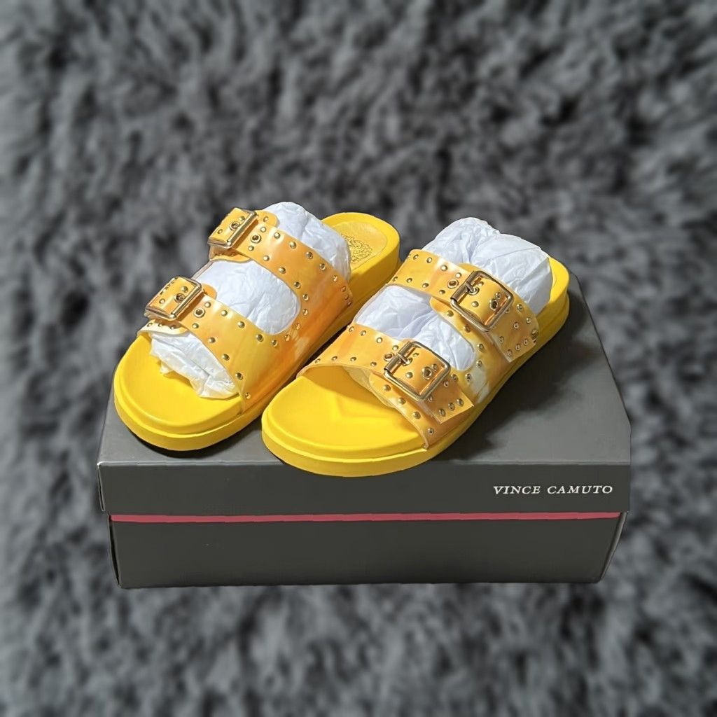 Vince Camuto Vince Camuto Platform Slide Sandals Sz 6 Tie Dye Studded Edgy Y2K Womens Slide Shoe Yellow - Women - 6 - Tie Dye - Sandal Size US 6 / IT 36 - 1 Thumbnail