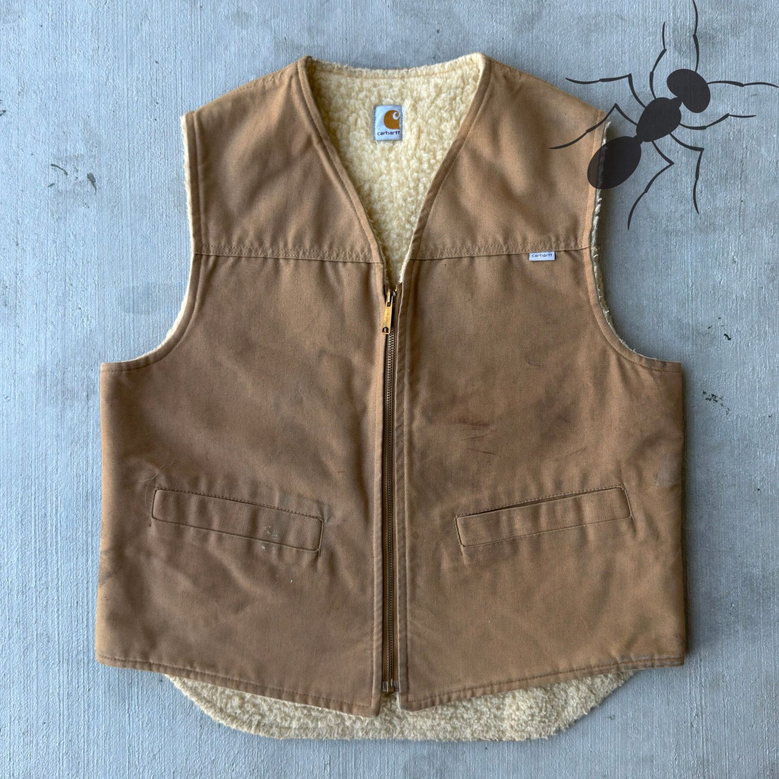 Carhartt × Vintage Carhartt brown Sherpa work wear vest Size US S / EU 44-46 / 1 - 1 Thumbnail