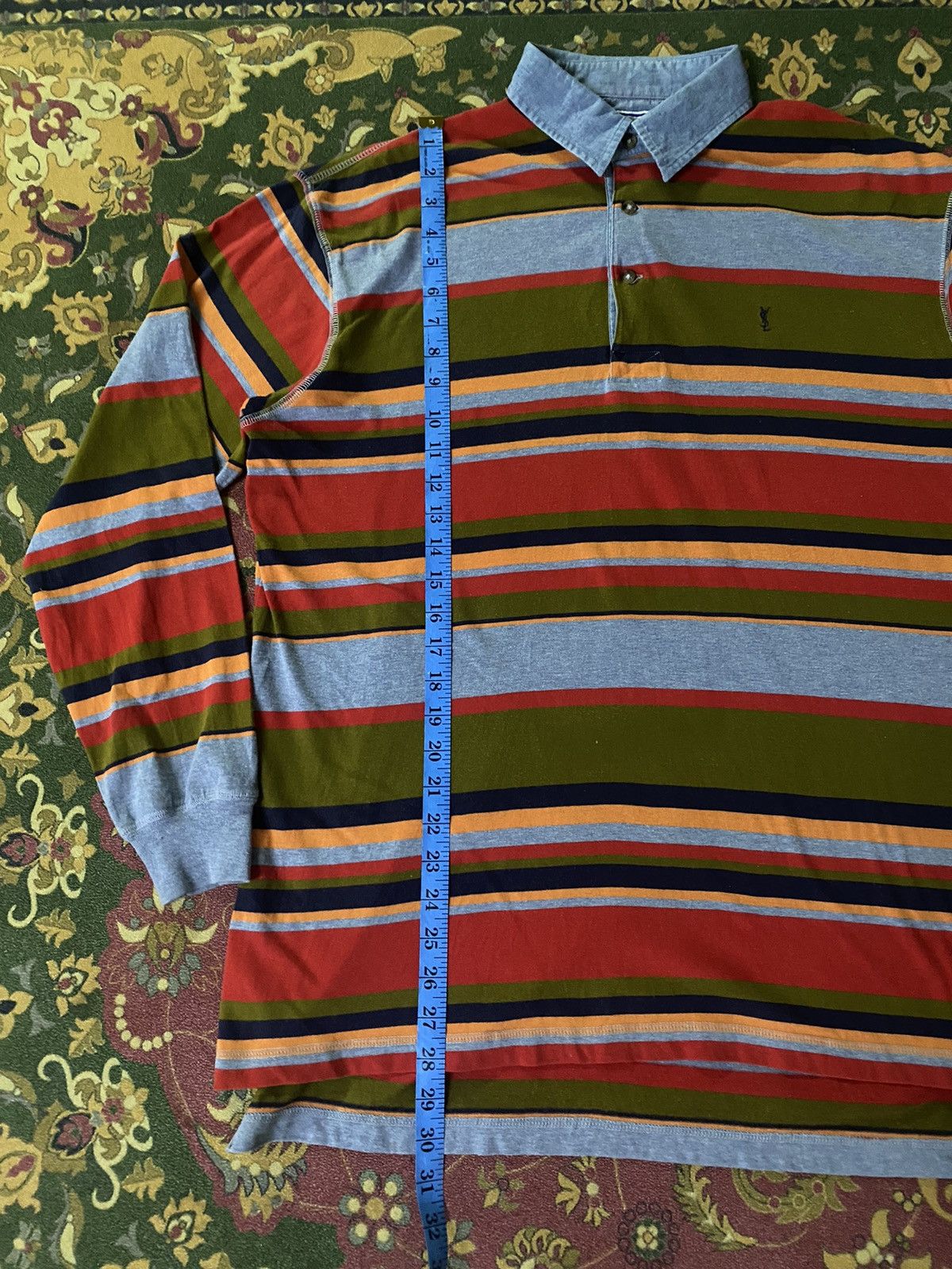 Vintage 🔥RARE🔥Yves Saint Laurent Striped Long Sleeve Size US L / EU 52-54 / 3 - 7 Thumbnail