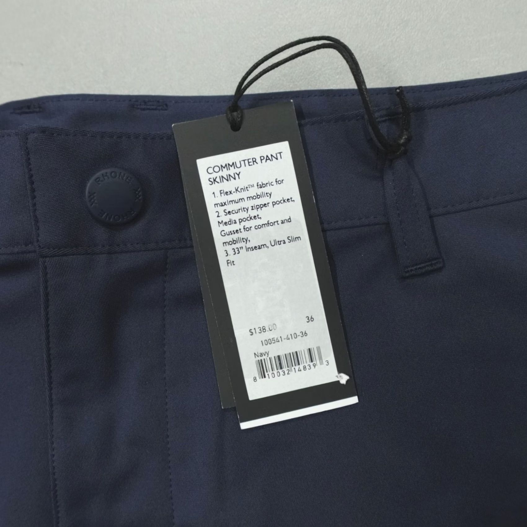 Rhone Rhone Slim 5 Pocket Pants Shirt? 33" Inseam Navy Blue Men 36 Inseam 33 Rhone Commuter 5 Pocket Pants Skinny Performance Size 36 Navy 33" Inseam Size US 36 / EU 52 - 3 Thumbnail