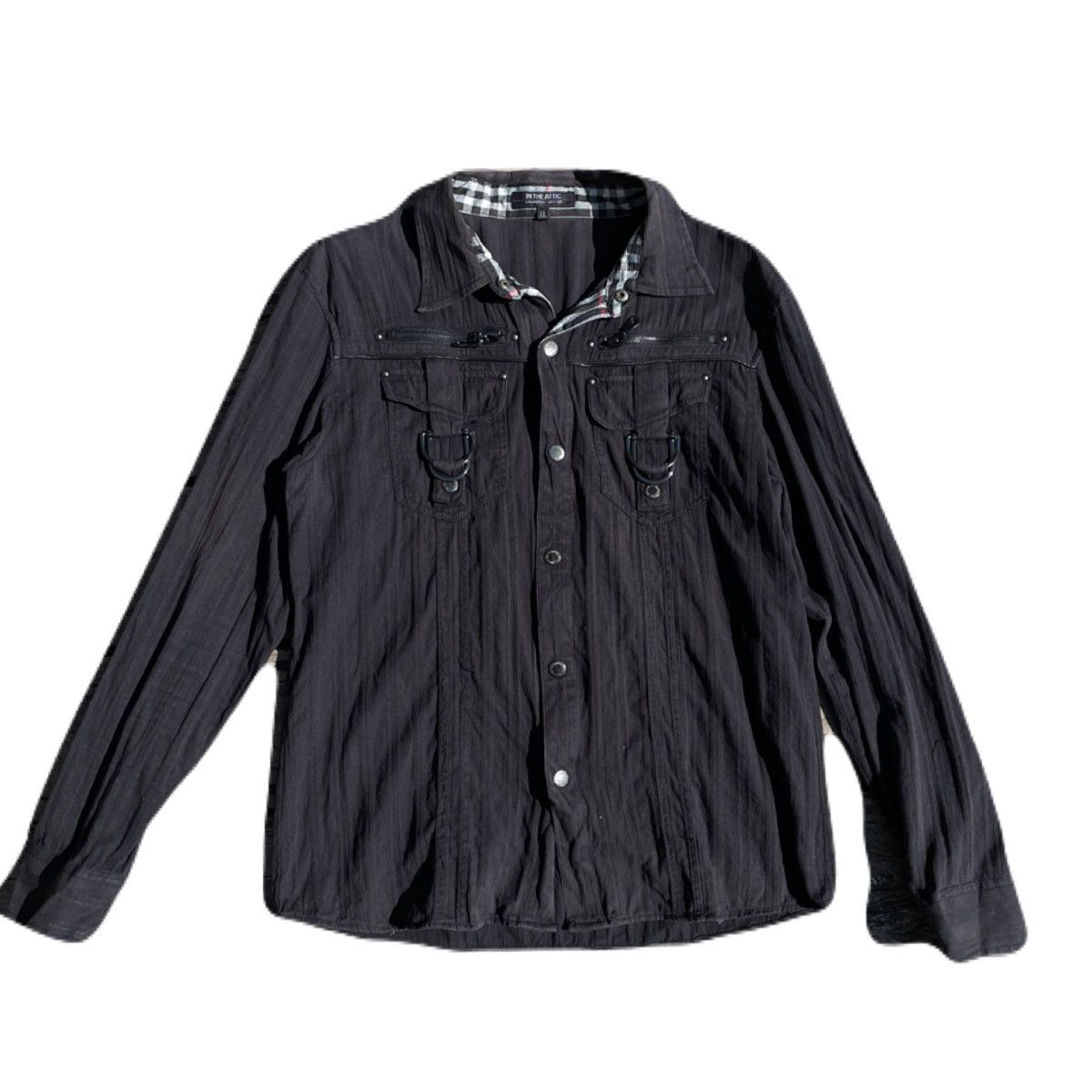 If Six Was Nine 2000s Japanese archive Vkei Zip Gimmic Belted Shirts Y2K Size US S / EU 44-46 / 1 - 2 Thumbnail