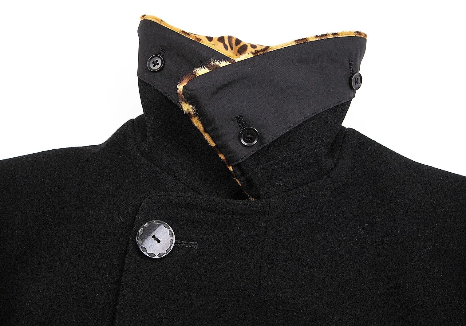 Yohji Yamamoto Yohji Yamamoto Black Detachable Collar Wool Jacket Size US L / EU 52-54 / 3 - 5 Thumbnail