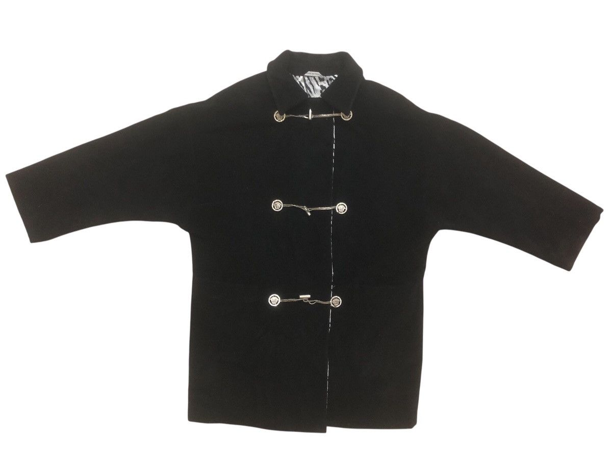Versace 2001 lana Wool Cloaked Coat Black Jacket Size L / US 10 / IT 46 - 4 Thumbnail