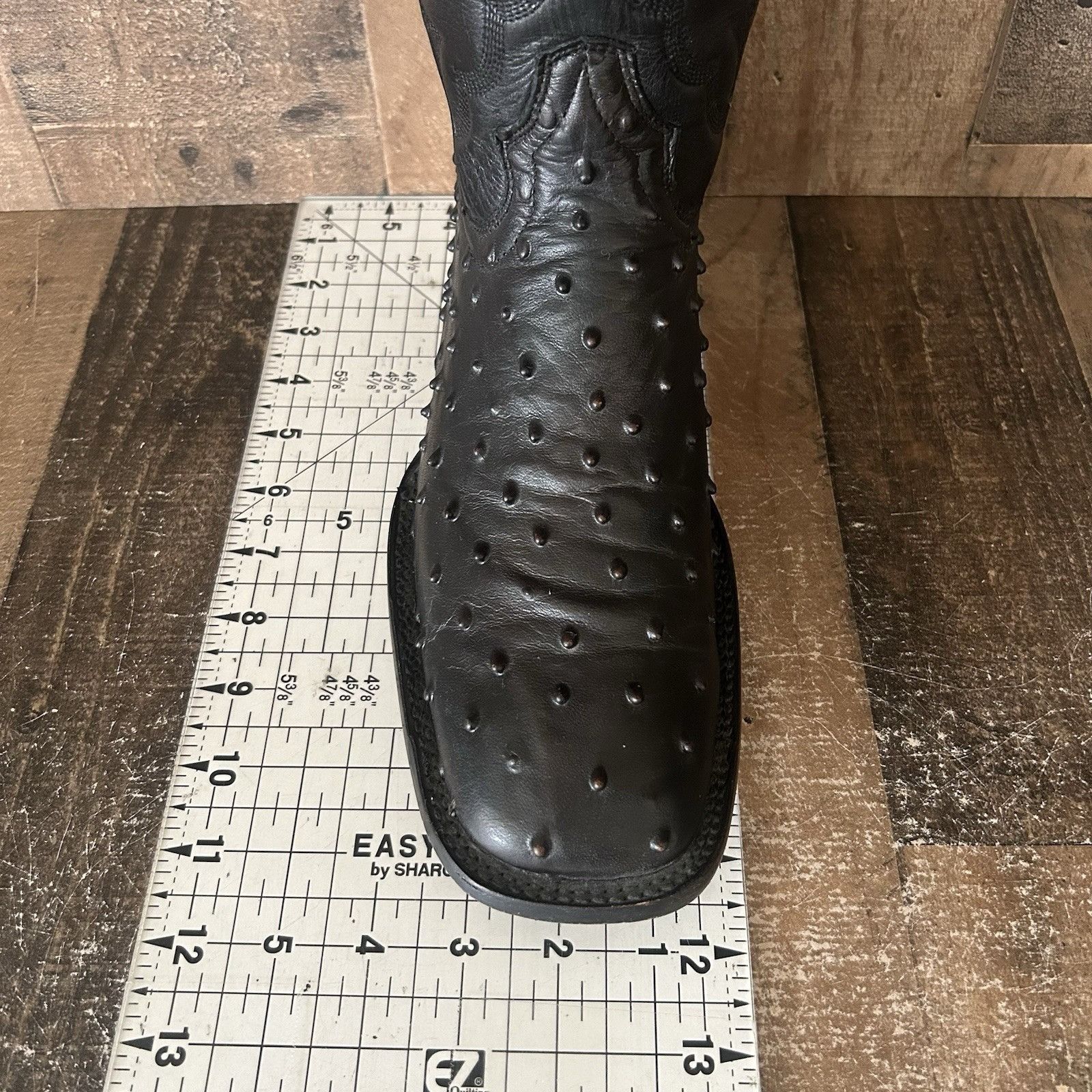 Vintage El General Ostrich Print Square Toe Cowboy Boots Mens 9.5 Size US 9.5 / EU 42-43 - 7 Thumbnail