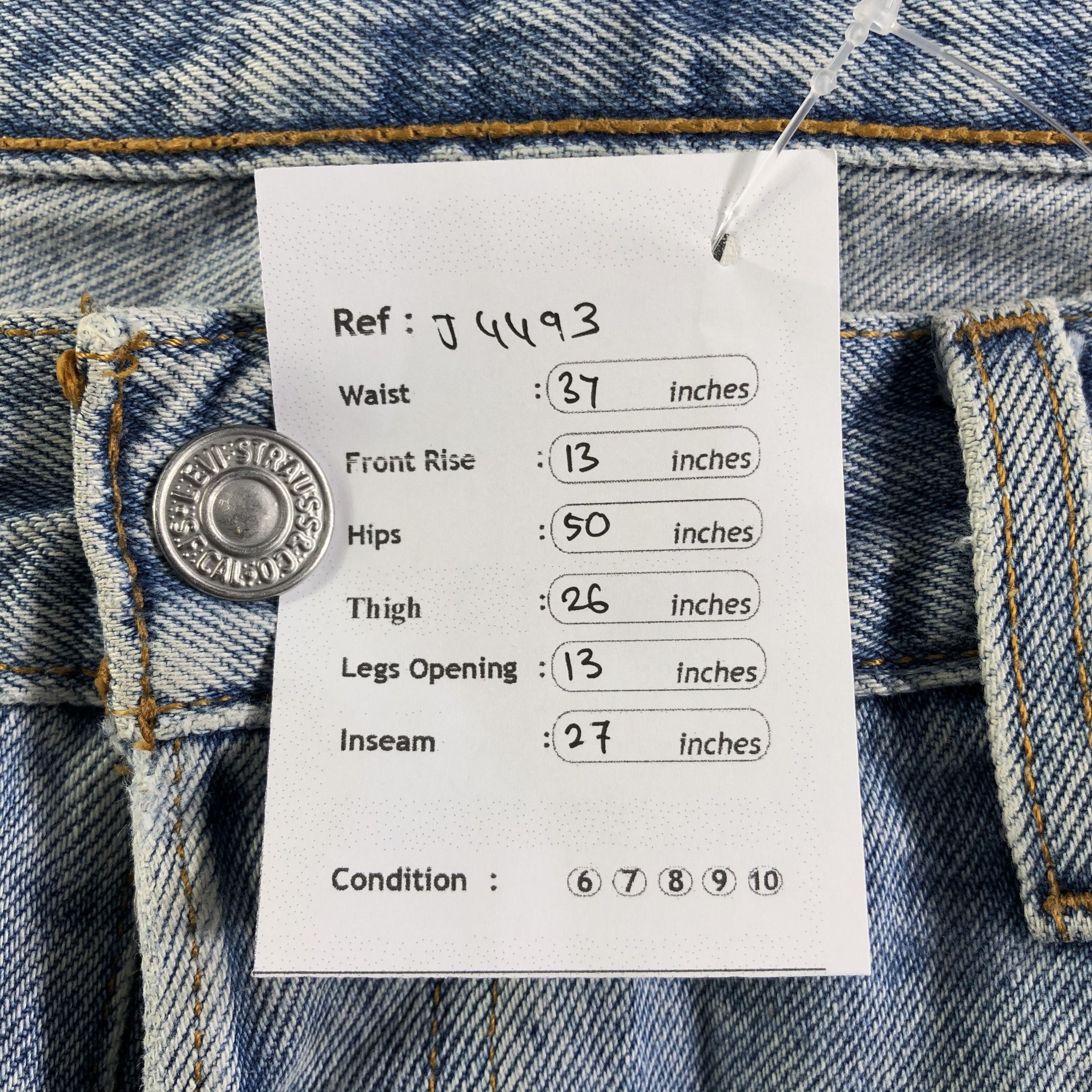 Levi's Vintage Light Wash Levis 501 Jeans-J4493 Size US 37 - 10 Thumbnail
