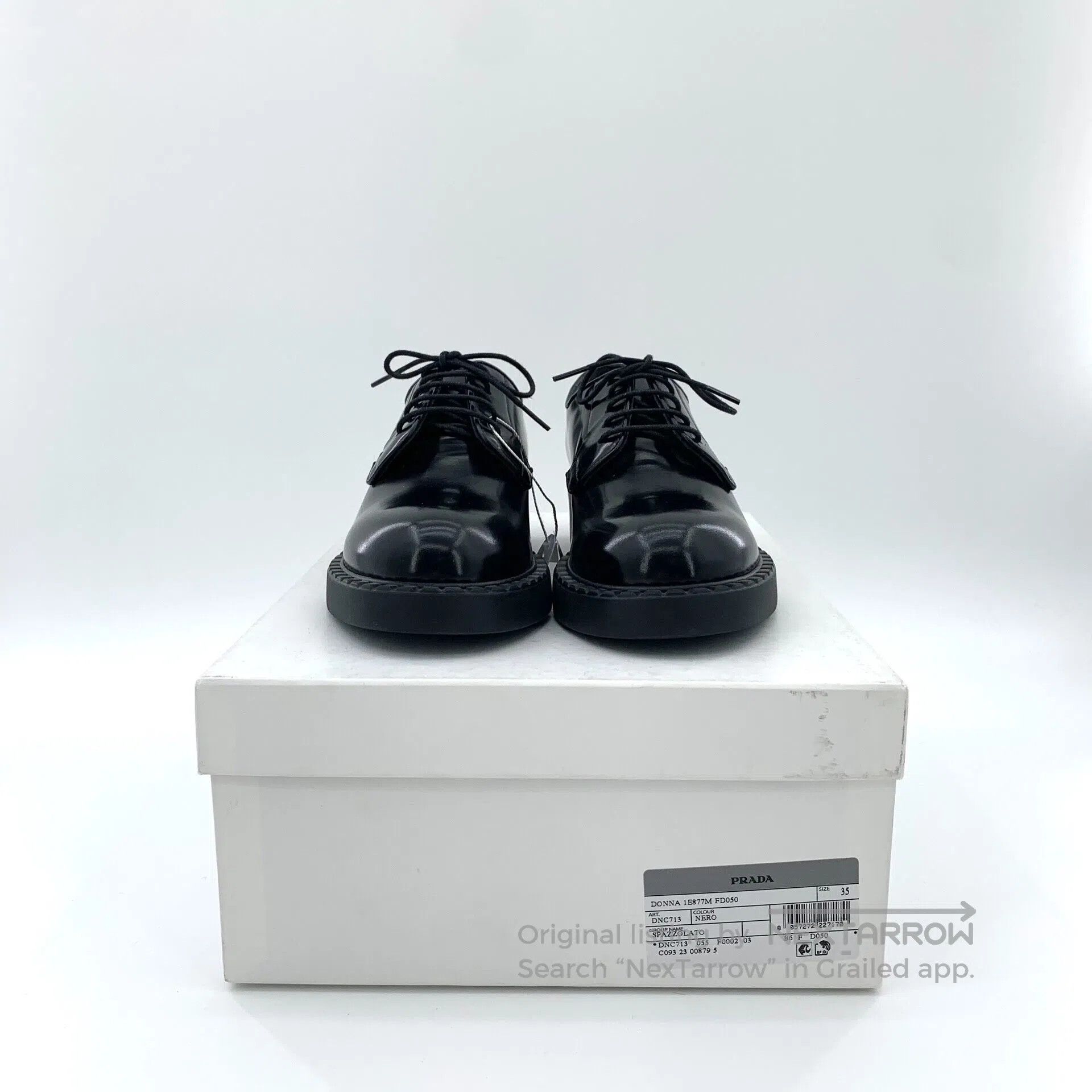 Prada Prada Black Leather Laced Casual Flat Loafers| Size US 4.5 / IT 34.5 - 9 Thumbnail