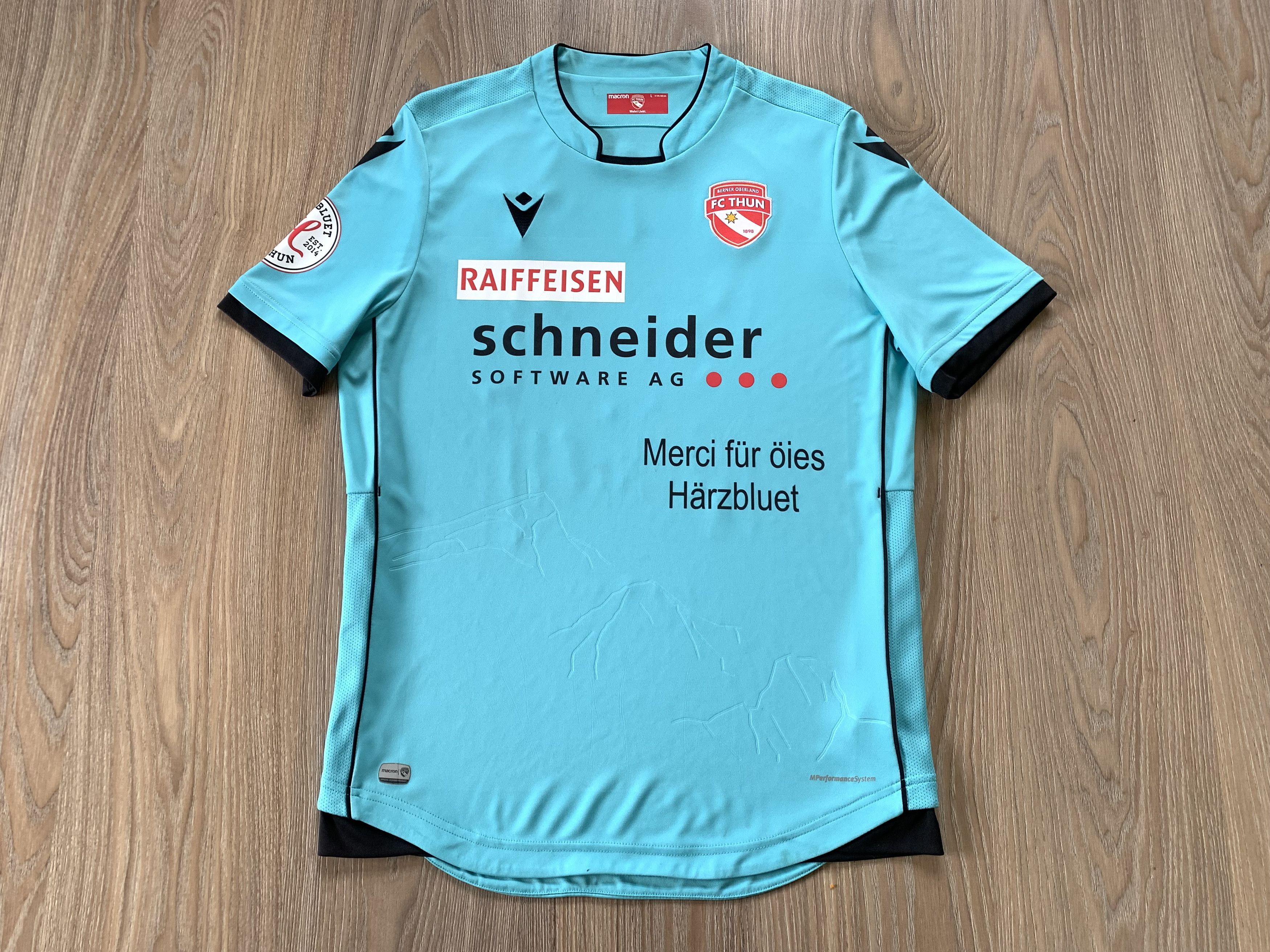 Macron Macron FC Thun Away Shirt #34 Nicola Sutter Signature Size US L / EU 52-54 / 3 - 3 Thumbnail