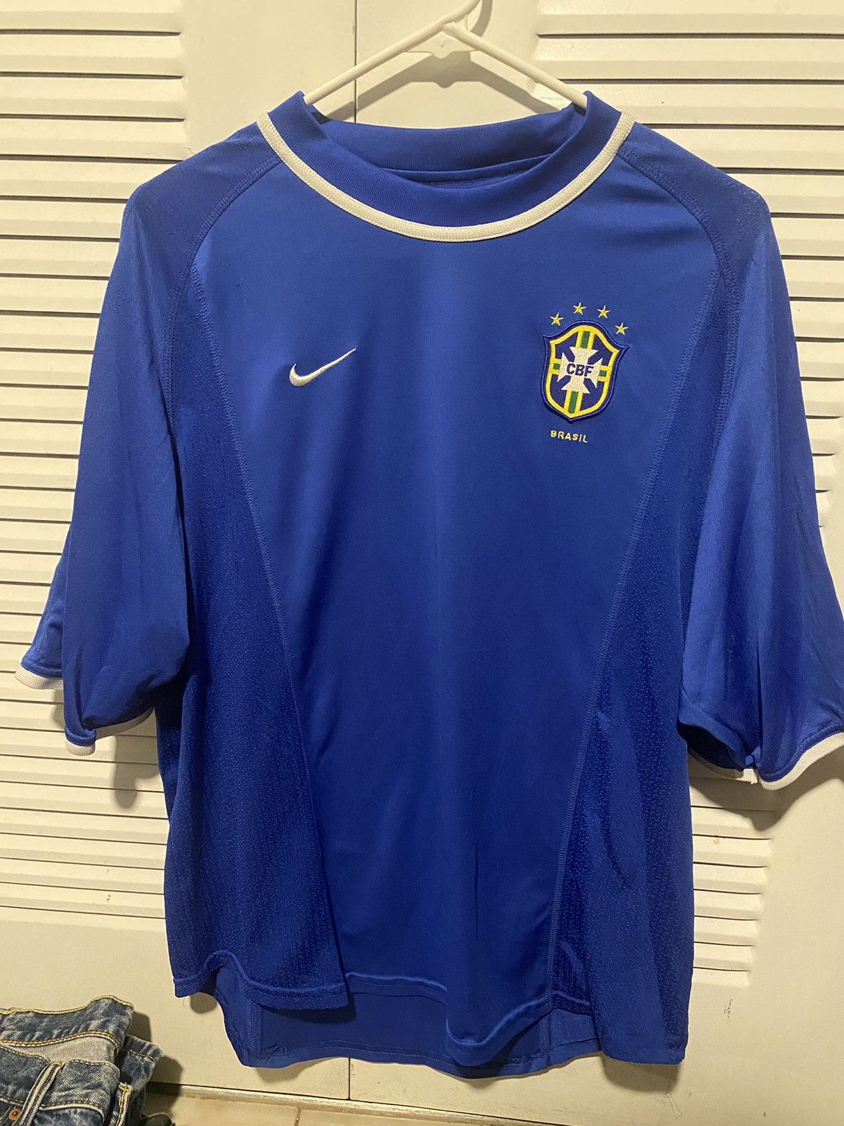 Nike × Vintage Blue Brasil Jersey Size US L / EU 52-54 / 3 - 1 Thumbnail