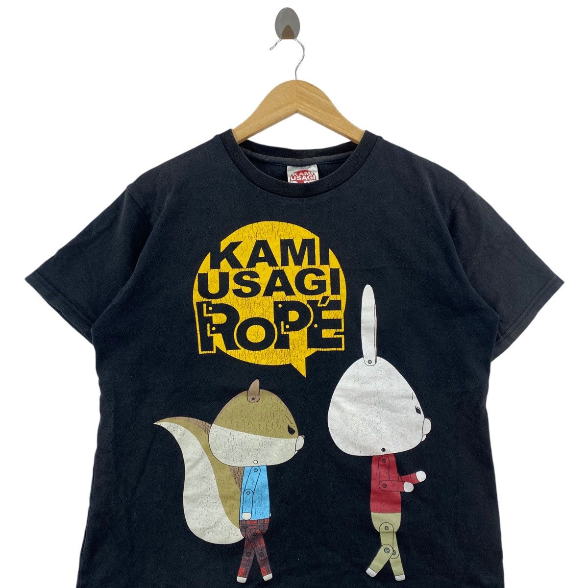 Japanese Brand KAMI USAGI ROPÉ Japanese Brand Character Print Black Short Size US L / EU 52-54 / 3 - 2 Thumbnail