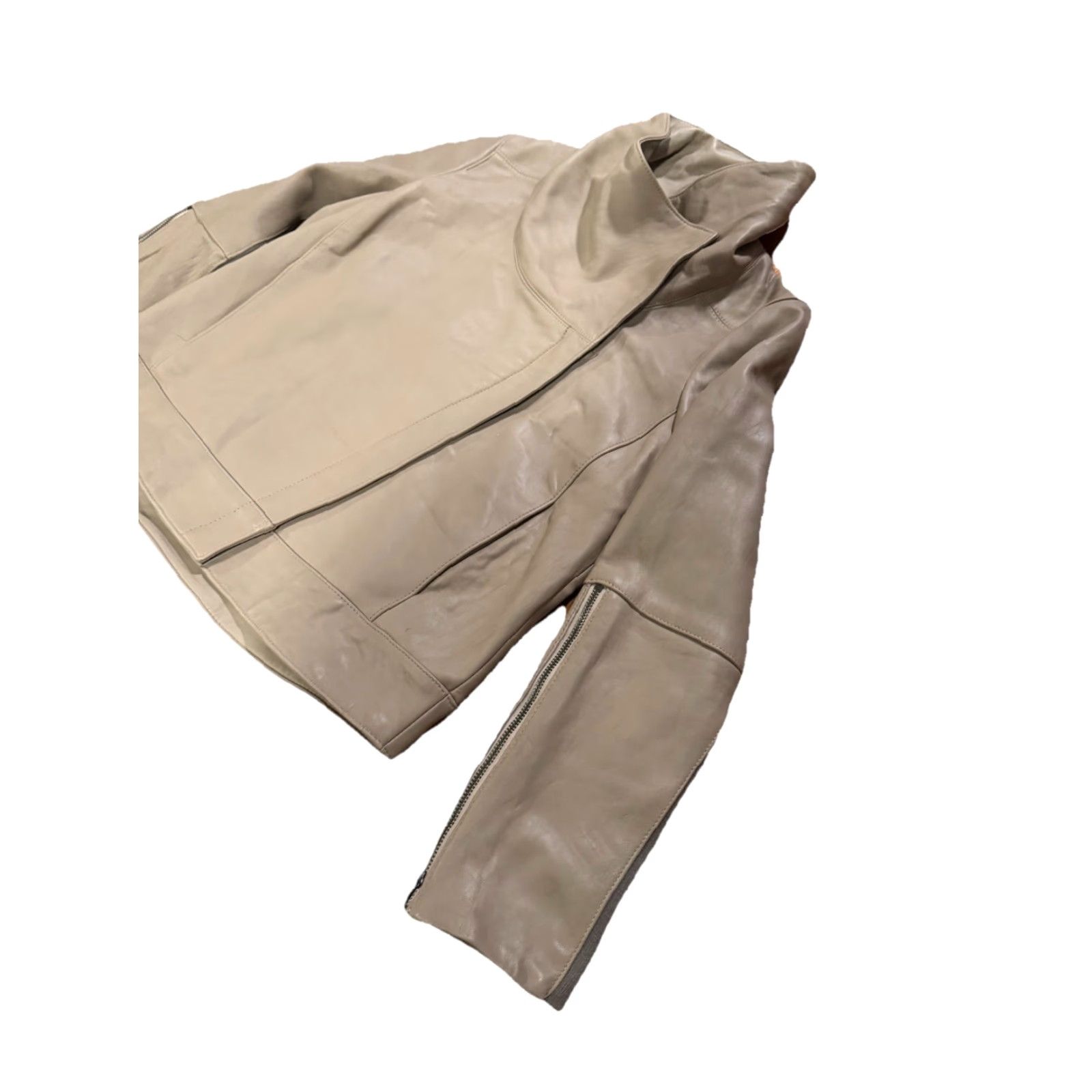 Helmut Lang VINTAGE HELMUT LANG Lamb Leather Biker Jacket Size LARGE Tan Size L / US 10 / IT 46 - 4 Thumbnail