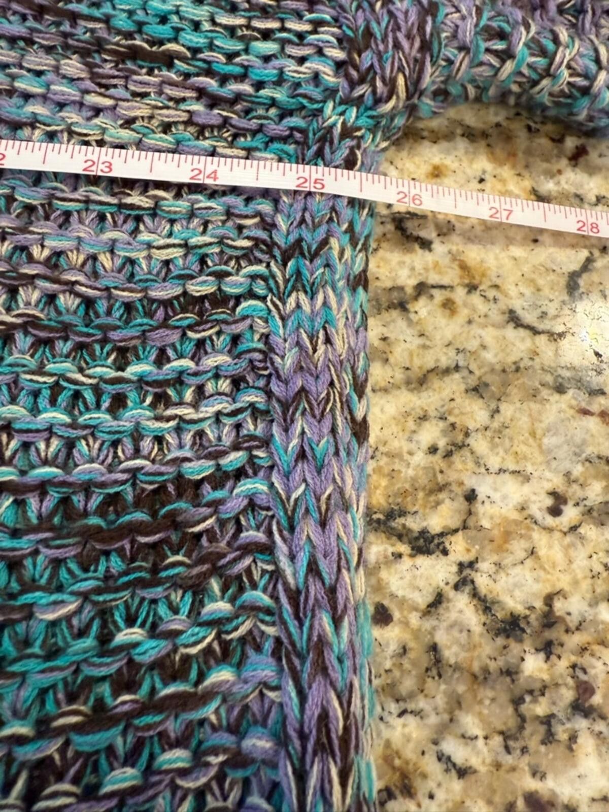 Eastland Easel chunky boho knit sweater lagenlook teal purple SZ M Size M / US 6-8 / IT 42-44 - 7 Thumbnail