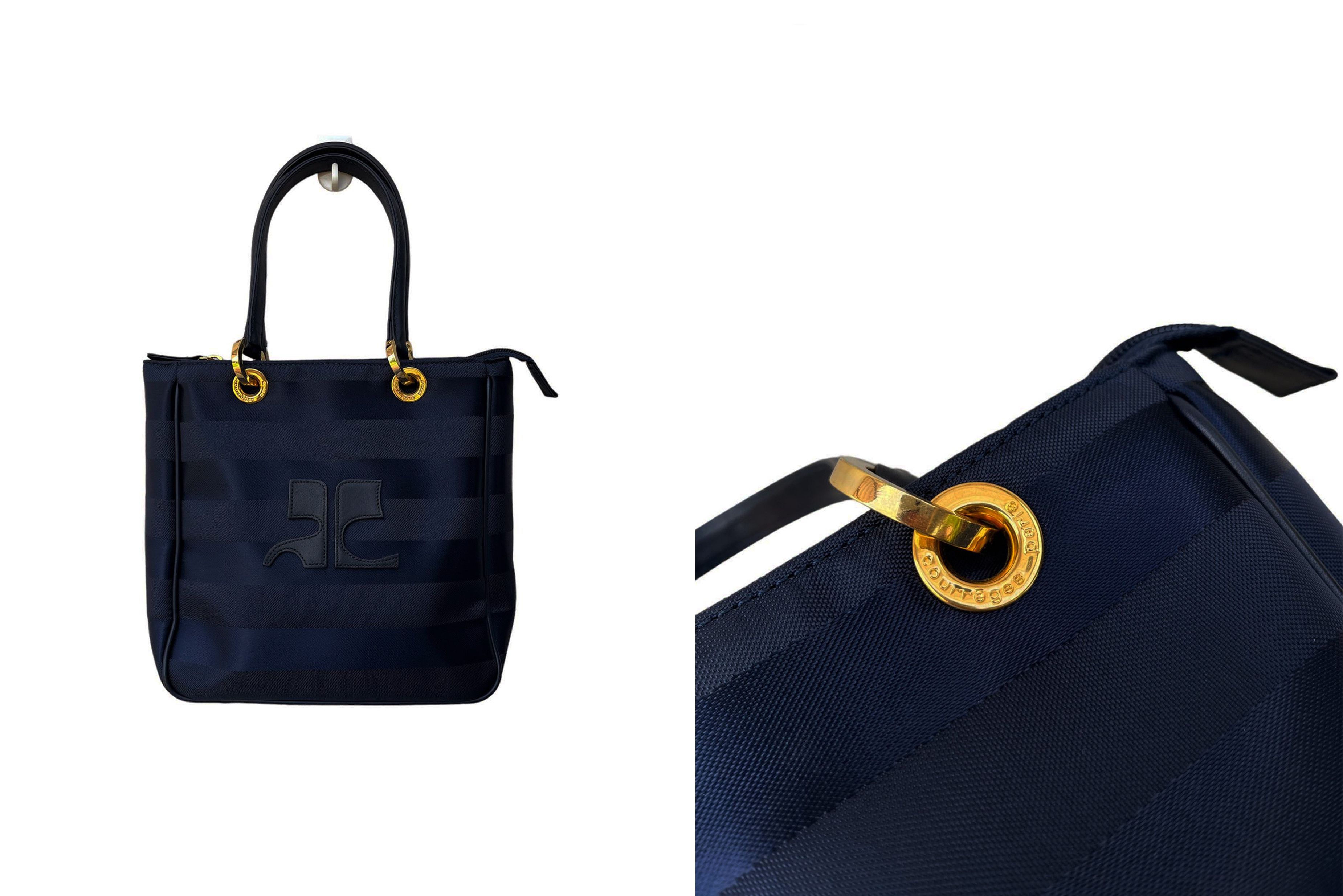 Courreges COURRÈGES PARIS Navy nylon handbag with Striped textured Size ONE SIZE - 5 Thumbnail