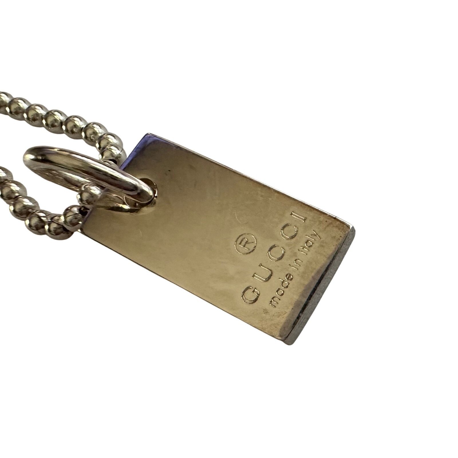 Gucci Gucci Silver Bar Logo Ball Chain Bracelet Size ONE SIZE - 7 Thumbnail