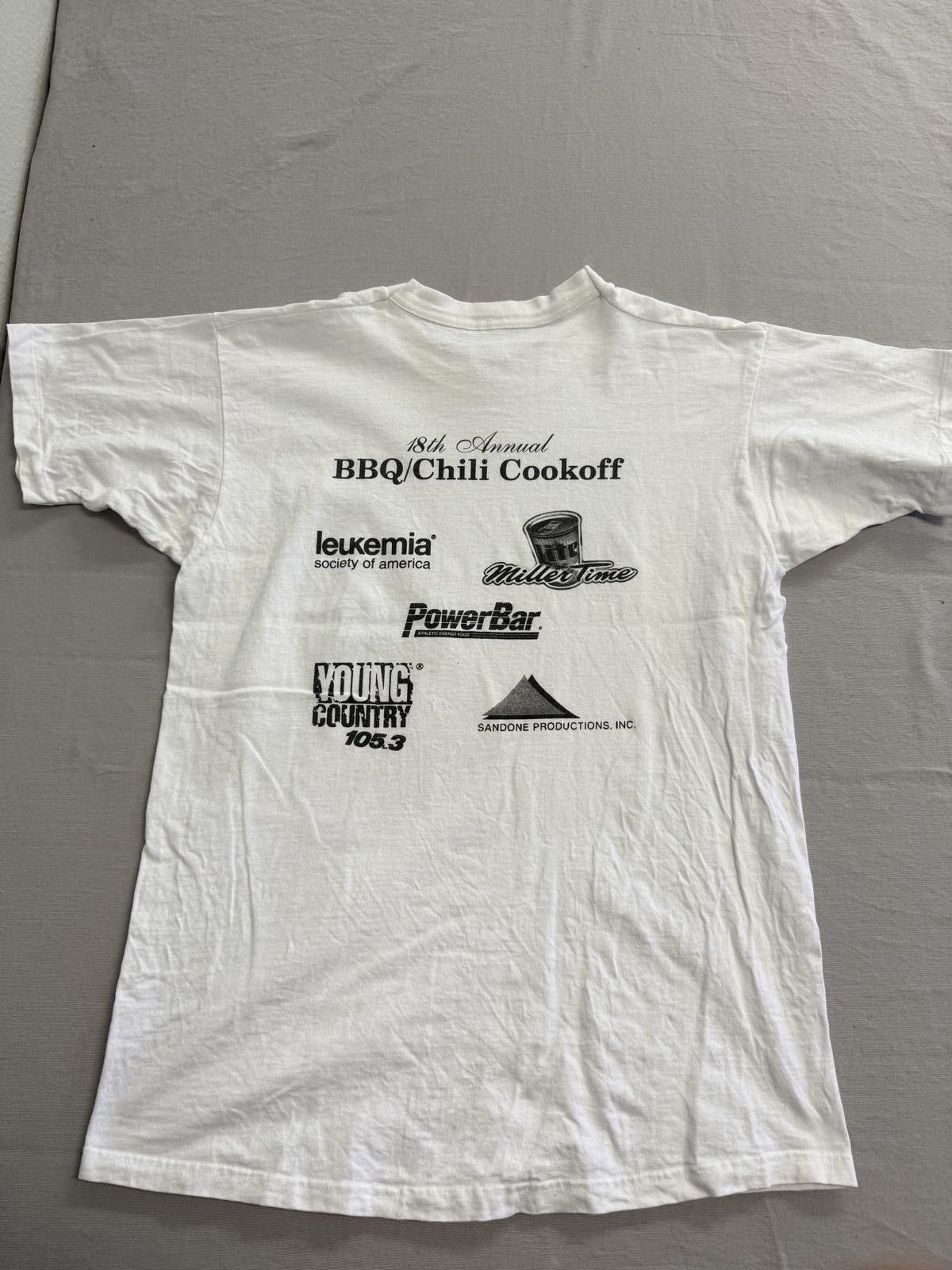 Fruit Of The Loom Vintage Chili & Barbecue Cookoff T-shirt Hot Pepper Art 1997 Size US L / EU 52-54 / 3 - 2 Thumbnail