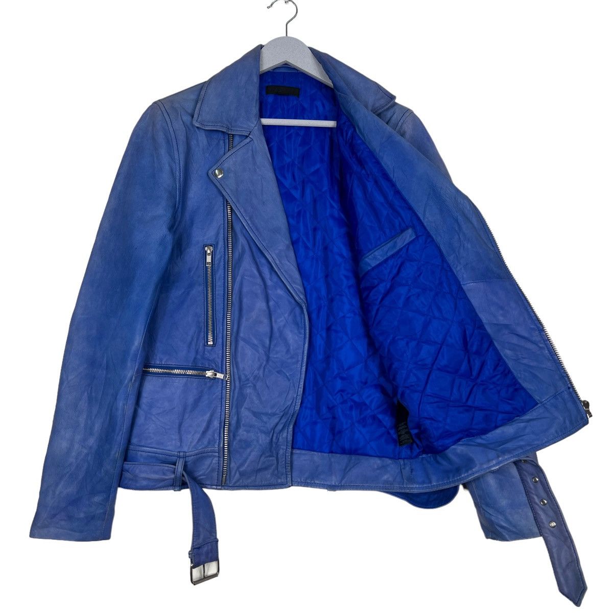 Asos 🔥 ASOS DOUBLE COLAR RIDER MOTO LEATHER JACKET Size US XS / EU 42 / 0 - 10 Thumbnail