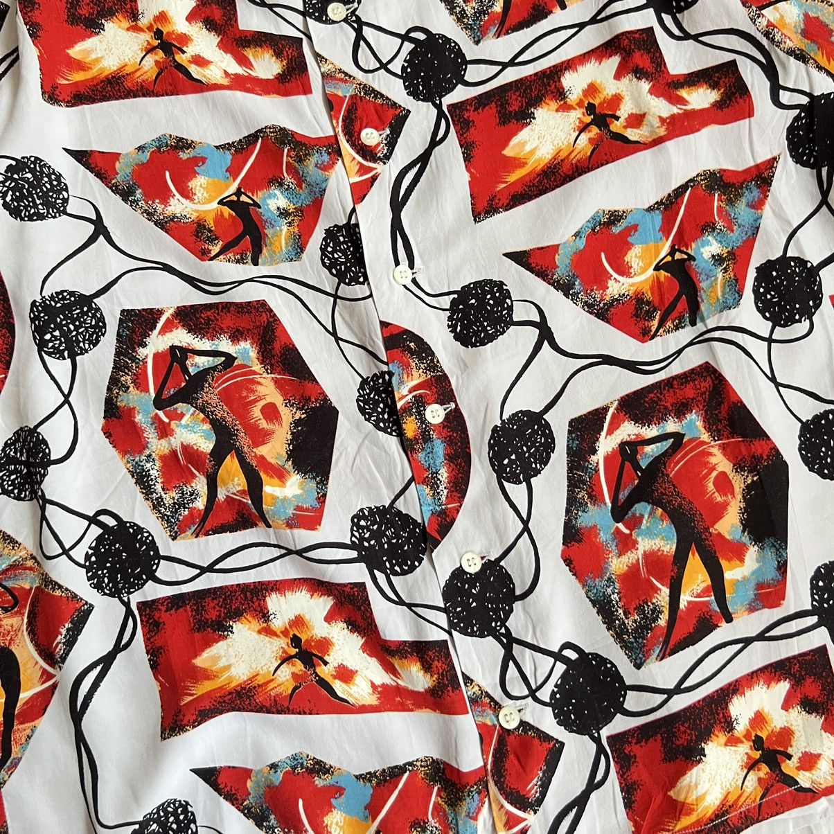 Tete Homme TETE HOMME by Issey Miyake Printed Button up Shirt Size US L / EU 52-54 / 3 - 4 Thumbnail