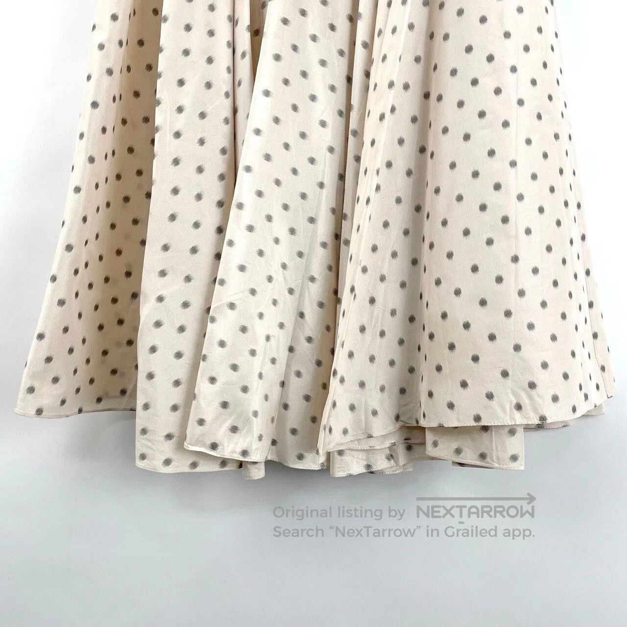Dior Dior Beige Polka Dot Pleated Skirt. Size 37" - 4 Thumbnail