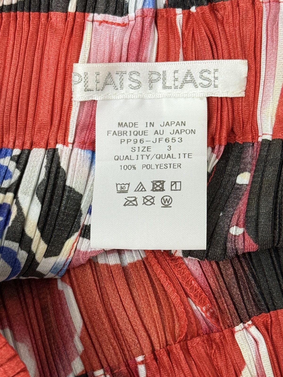 Pleats Please Issey Miyake Red Facial Makeup Pleated Pants Size 37" - 4 Thumbnail