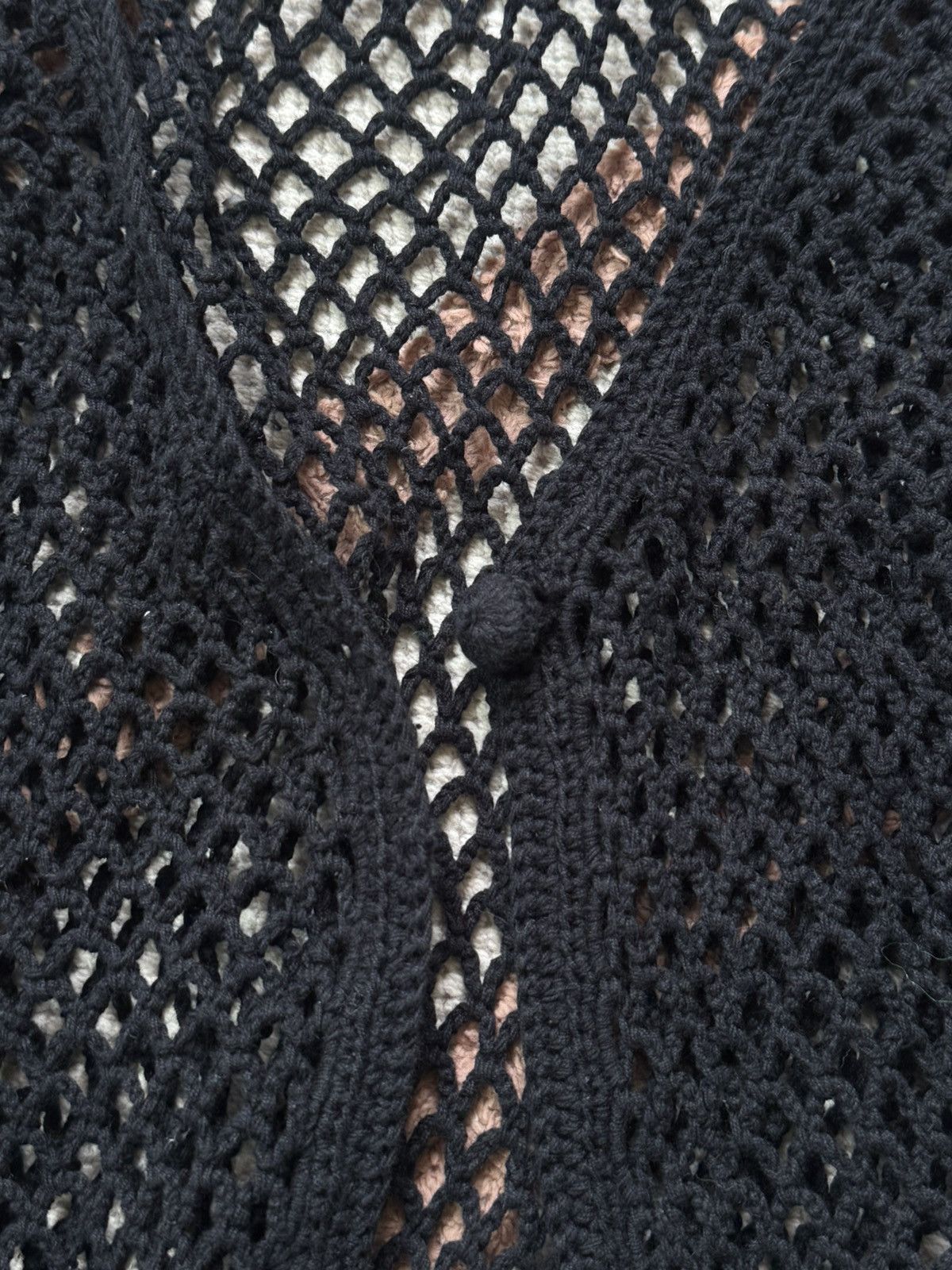 Vintage VINTAGE 2000s MESH KNITTED MIDI CARDIGAN Size M / US 6-8 / IT 42-44 - 3 Thumbnail
