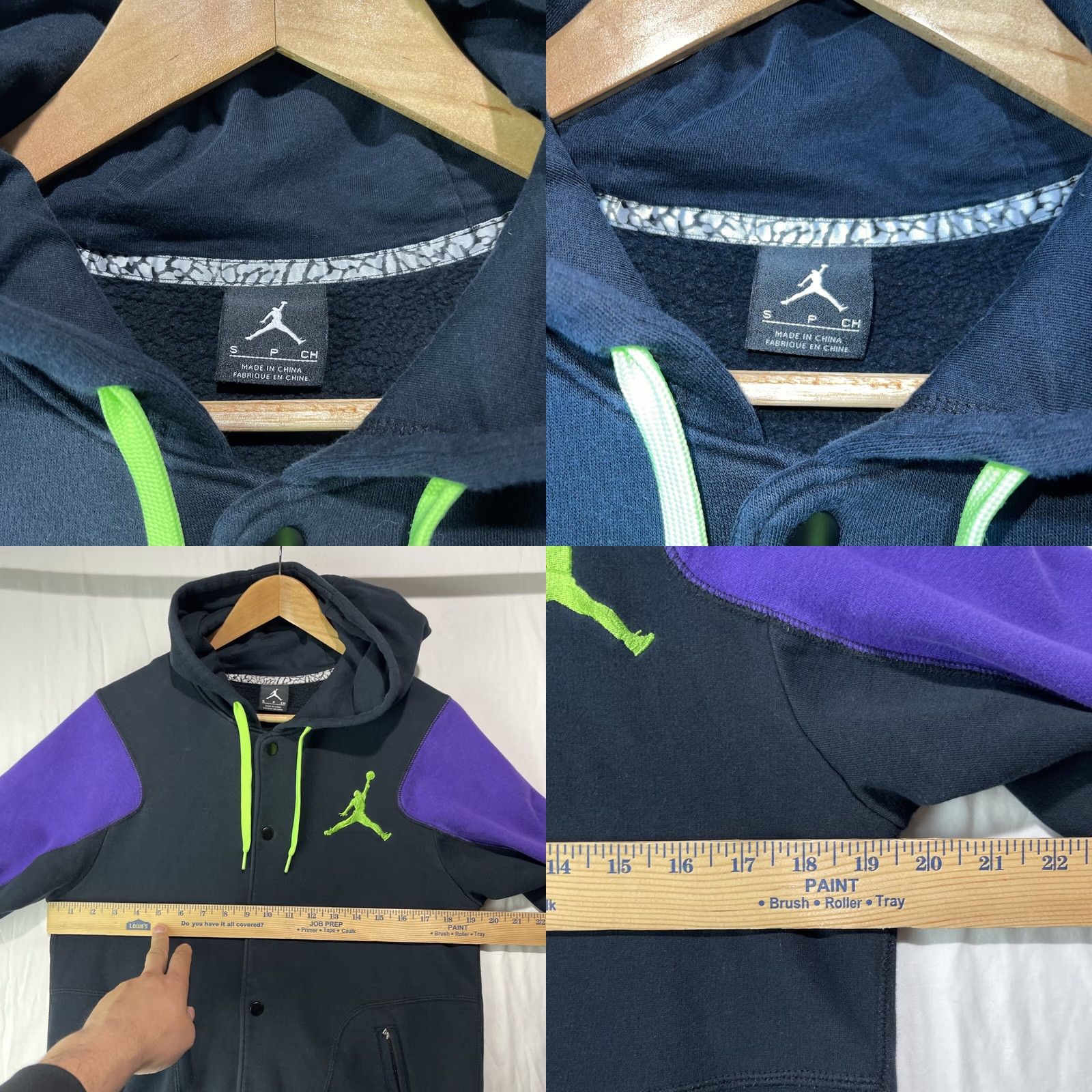 Jordan Brand Air Jordan Jacket Mens Small Black Purple Varsity Hoodie 2.0 Joker Elephant Nike Size US S / EU 44-46 / 1 - 8 Thumbnail