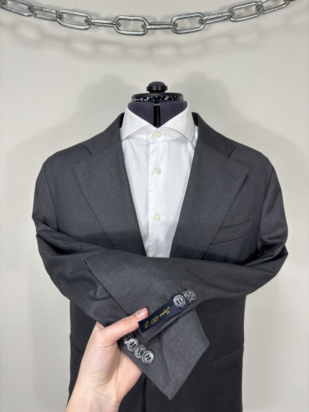 Other Linea Sartoriale Men’s Grey Super 150s Wool Blazer Jacket Size 42R - 7 Thumbnail