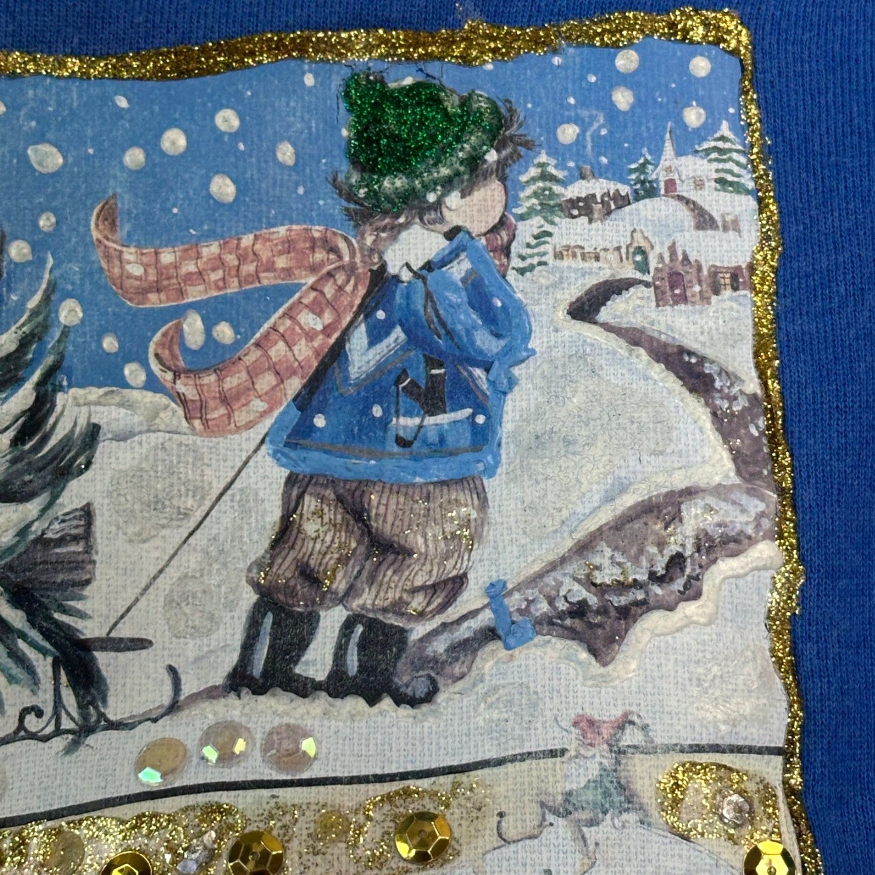 Fruit Of The Loom VINTAGE Hanes Sweatshirt Mens Large Holiday Christmas Graphic Pullover USA 90s Size US L / EU 52-54 / 3 - 5 Thumbnail
