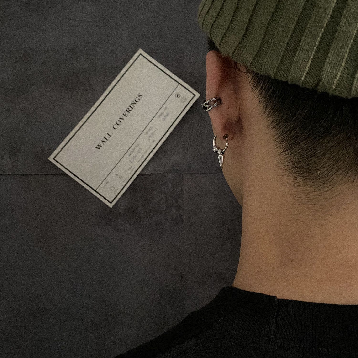 Jewelry × Sterling Silver One pairs Dark Earrings Gothic Punk Chrome Jewelry Spike Size ONE SIZE - 3 Thumbnail