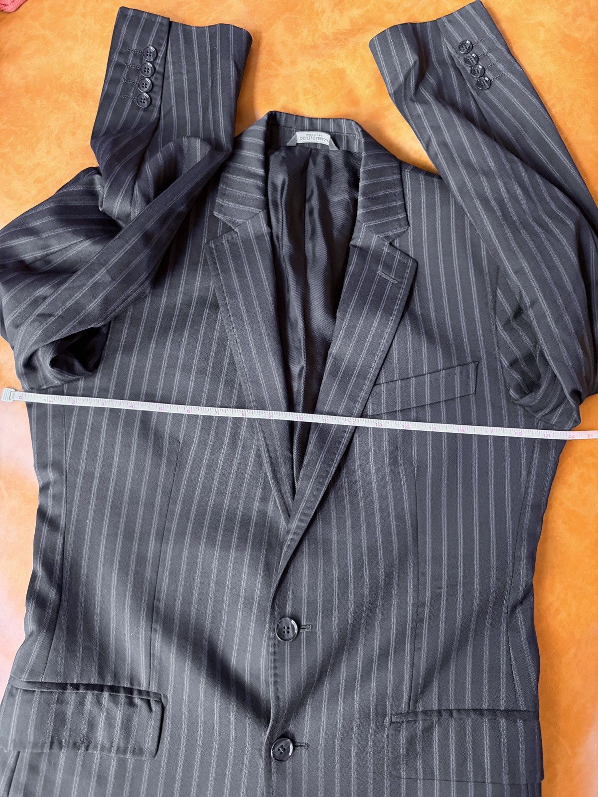 Dolce & Gabbana Dolce & Gabbana Pinstriped Charcoal Black Blazer Luxury Size 46R - 8 Thumbnail