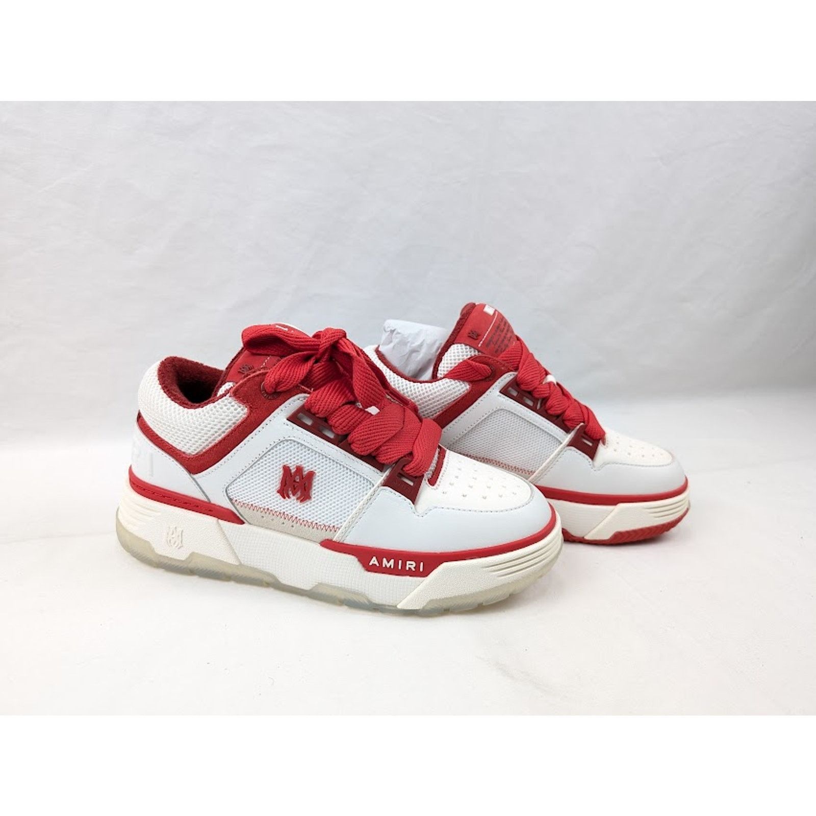 Amiri o1rshd1 Q:3 / MA-1 Low-Top Sneakers in White/ Red Size US 9 / EU 42 - 13 Thumbnail