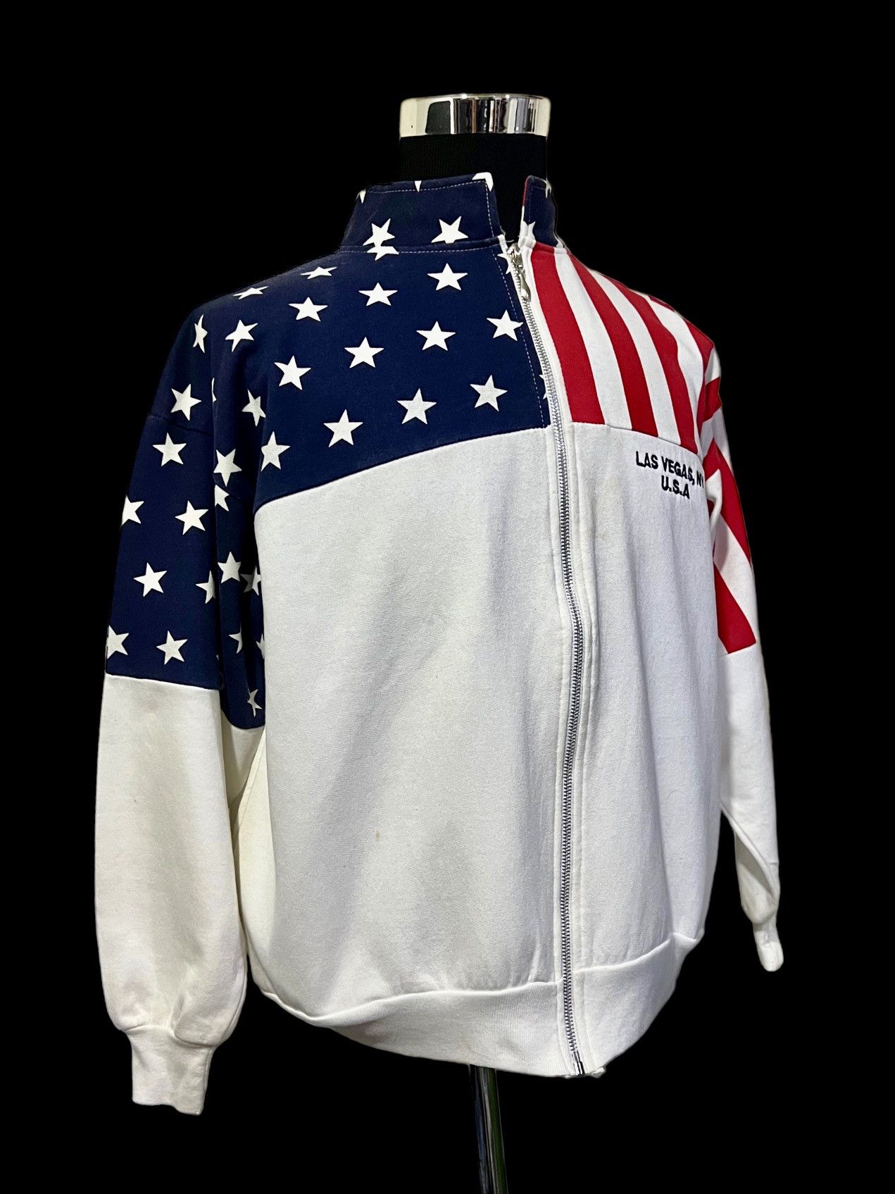 Vintage VINTAGE 90s AMERICAN FLAG SWEATER FULL ZIP Size US M / EU 48-50 / 2 - 12 Thumbnail