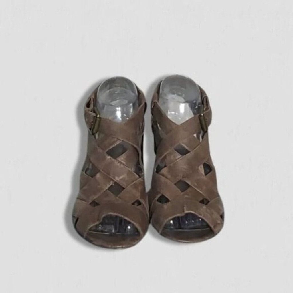 Nine West Nine West Gladiator Sandals Leather Buckle Closure Brown 7M Size US 7 / IT 37 - 1 Thumbnail