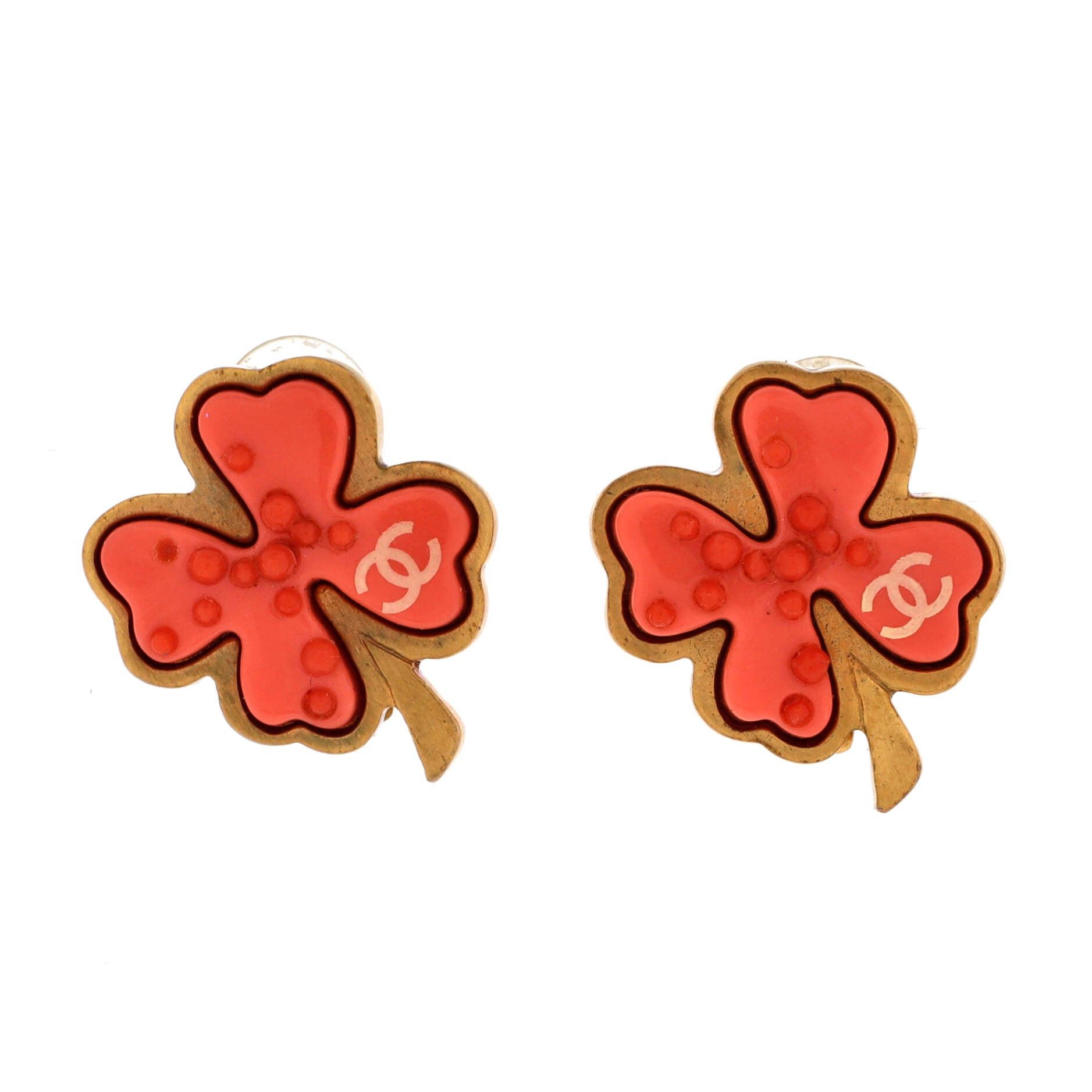 Chanel Vintage CC Clover Clip-On Earrings Size ONE SIZE - 1 Thumbnail