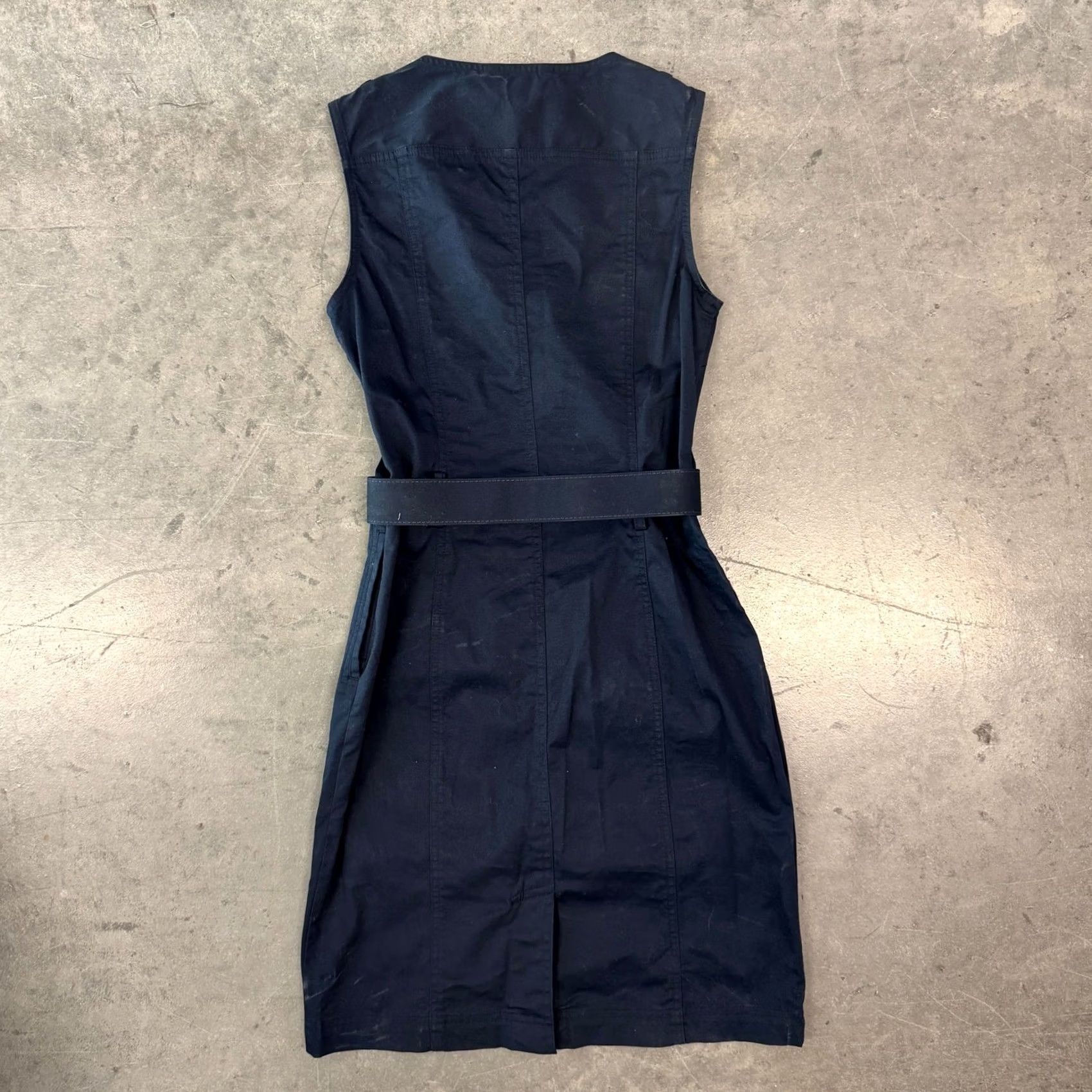 Banana Republic VINTAGE Banana Republic Sleeveless Stretch Belted Shift Dress Women's 0 Black Cotton Blend Shirt/Midi? Size XS / US 0-2 / IT 36-38 - 2 Thumbnail