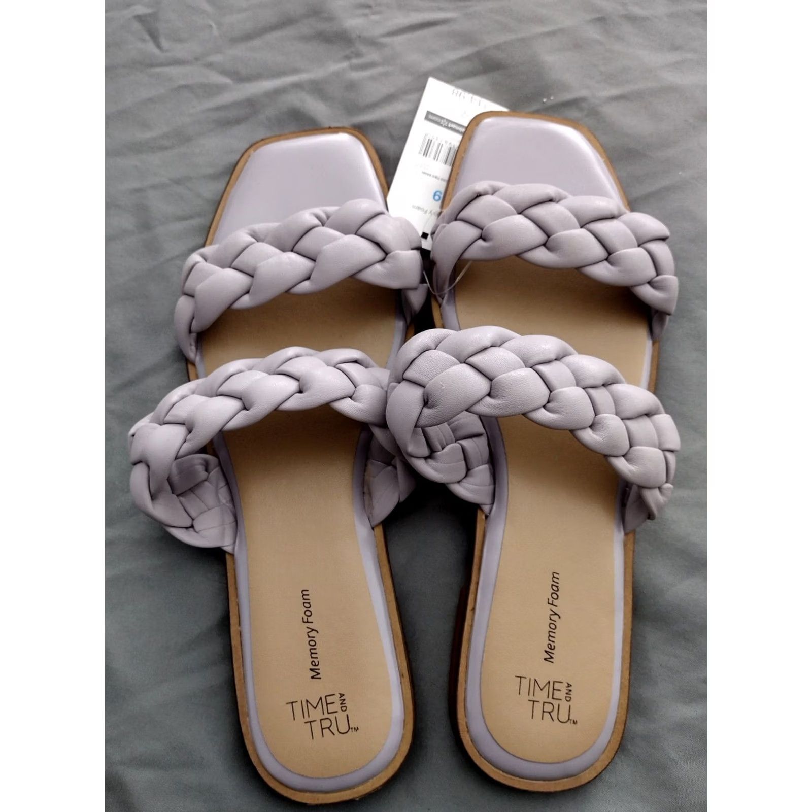 Vintage Time and Tru Women’s Braided Sandals Lavender 9 Lavender Sandal Memory Foam Open Toe Faux Leather Slip On Womens Shoes Braided Accents Purple 40 9 US Size US 7 / IT 37 - 2 Thumbnail